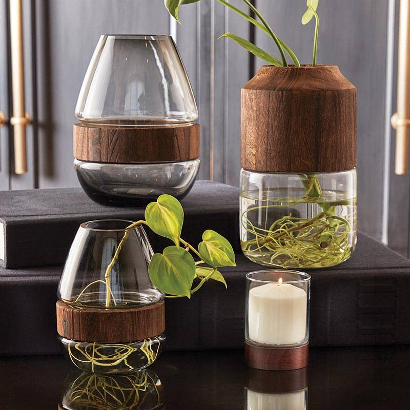 Wood Bud Vases - Set of 2 - Decor Addict, LLC