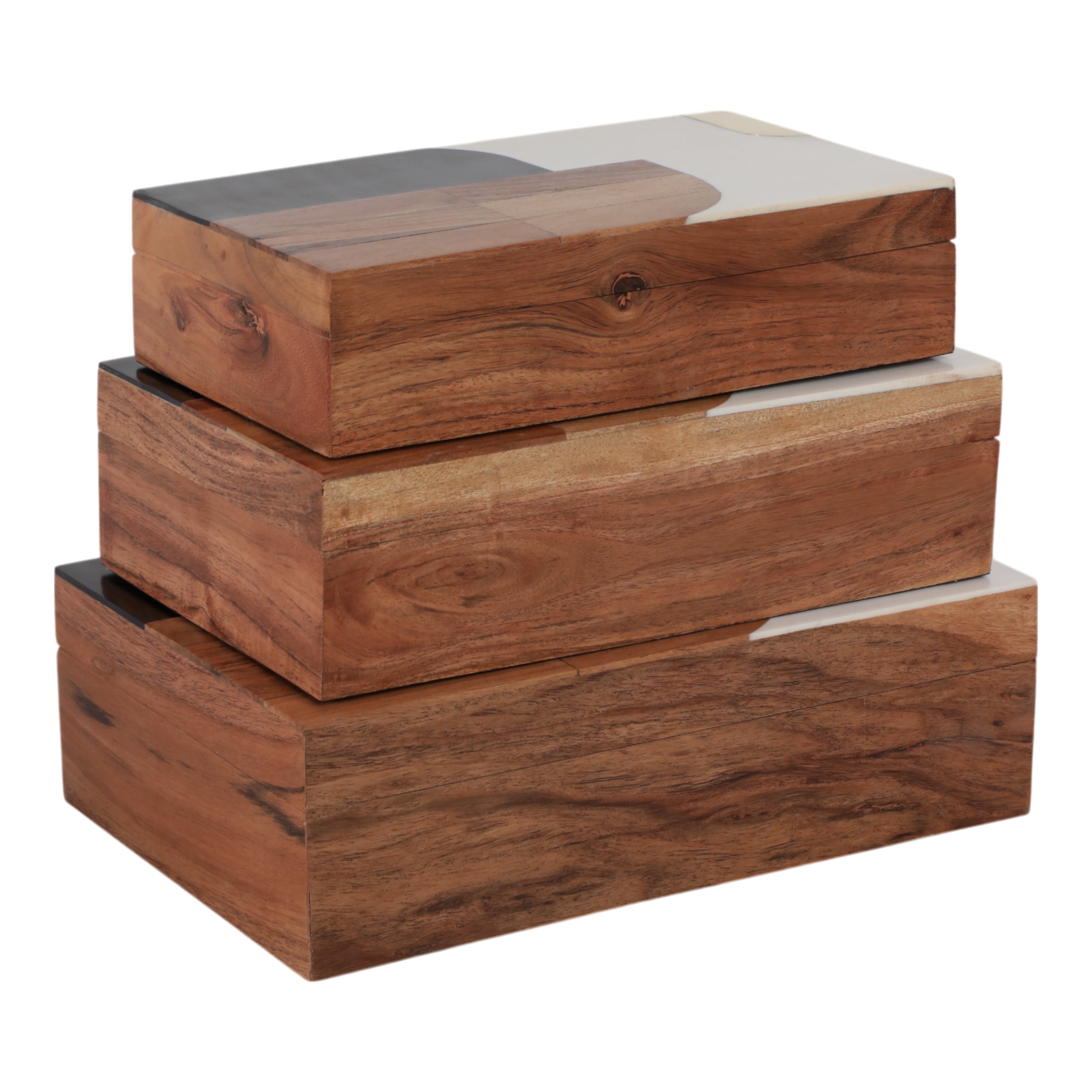 S/3 10/11/12" Mid-century Boxes, Multi - Decor Addict, LLC