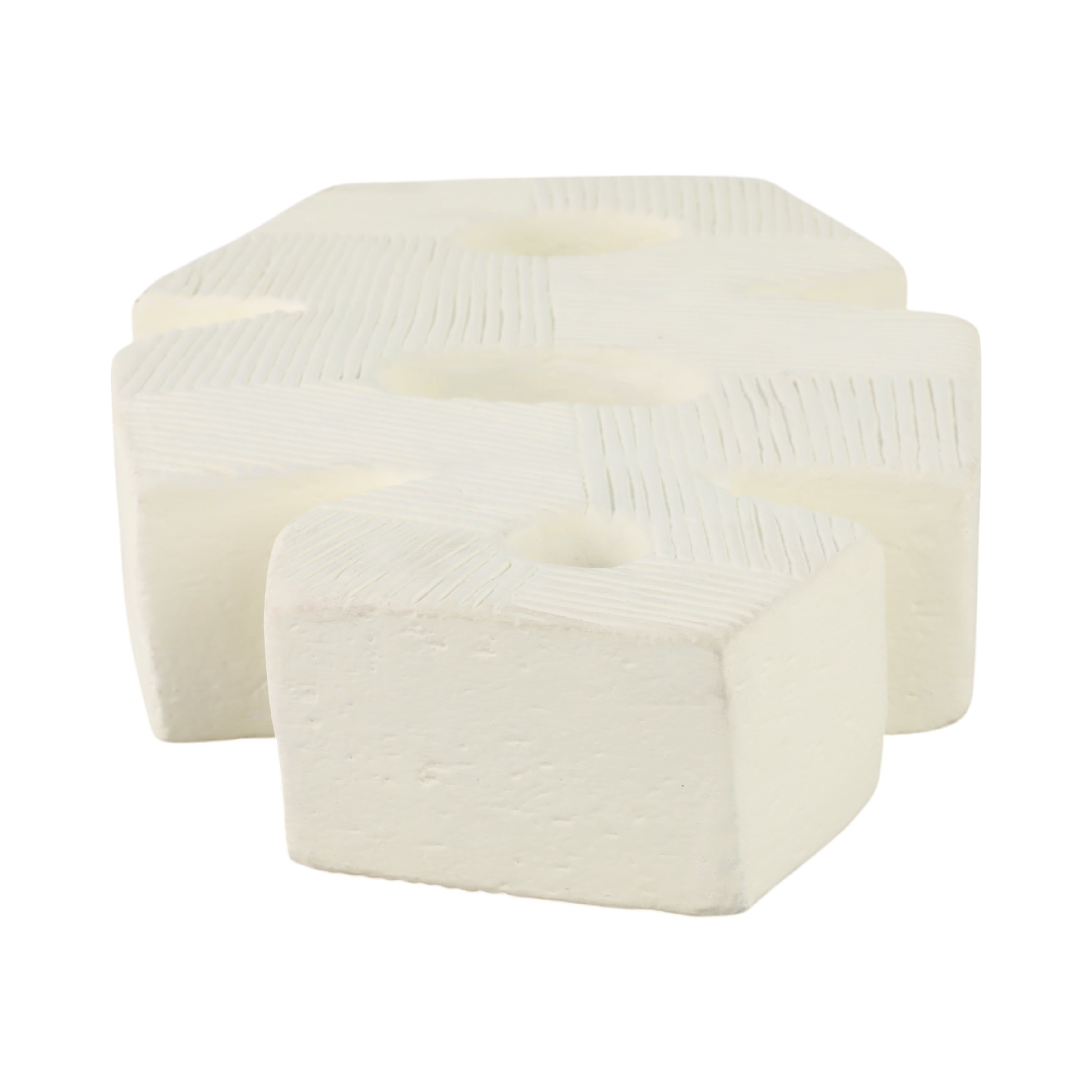 15" Terracotta Abstract Sculpture, Ivory - Decor Addict, LLC