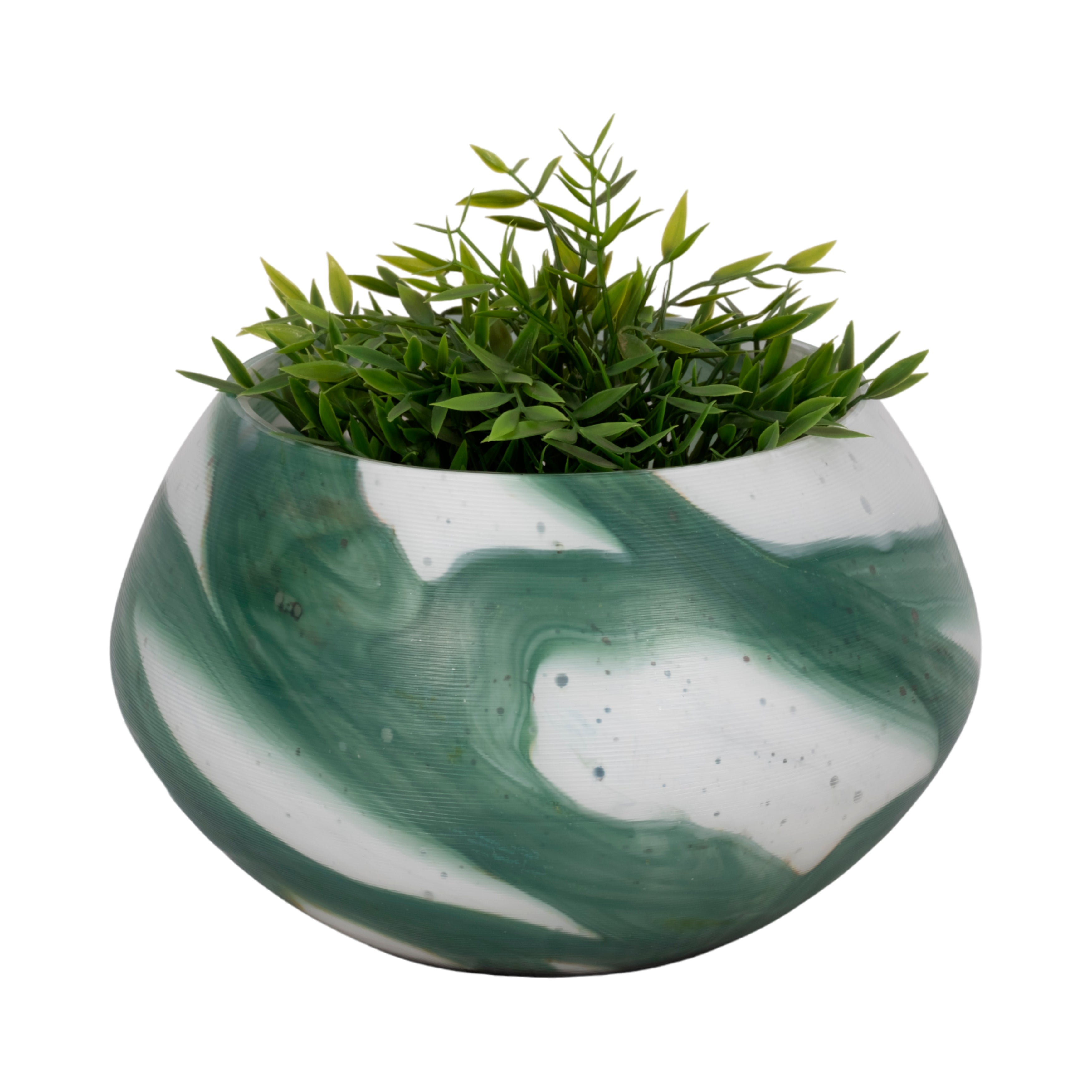 11" Ebb & Flow Bowl, Green/clear - Decor Addict, LLC