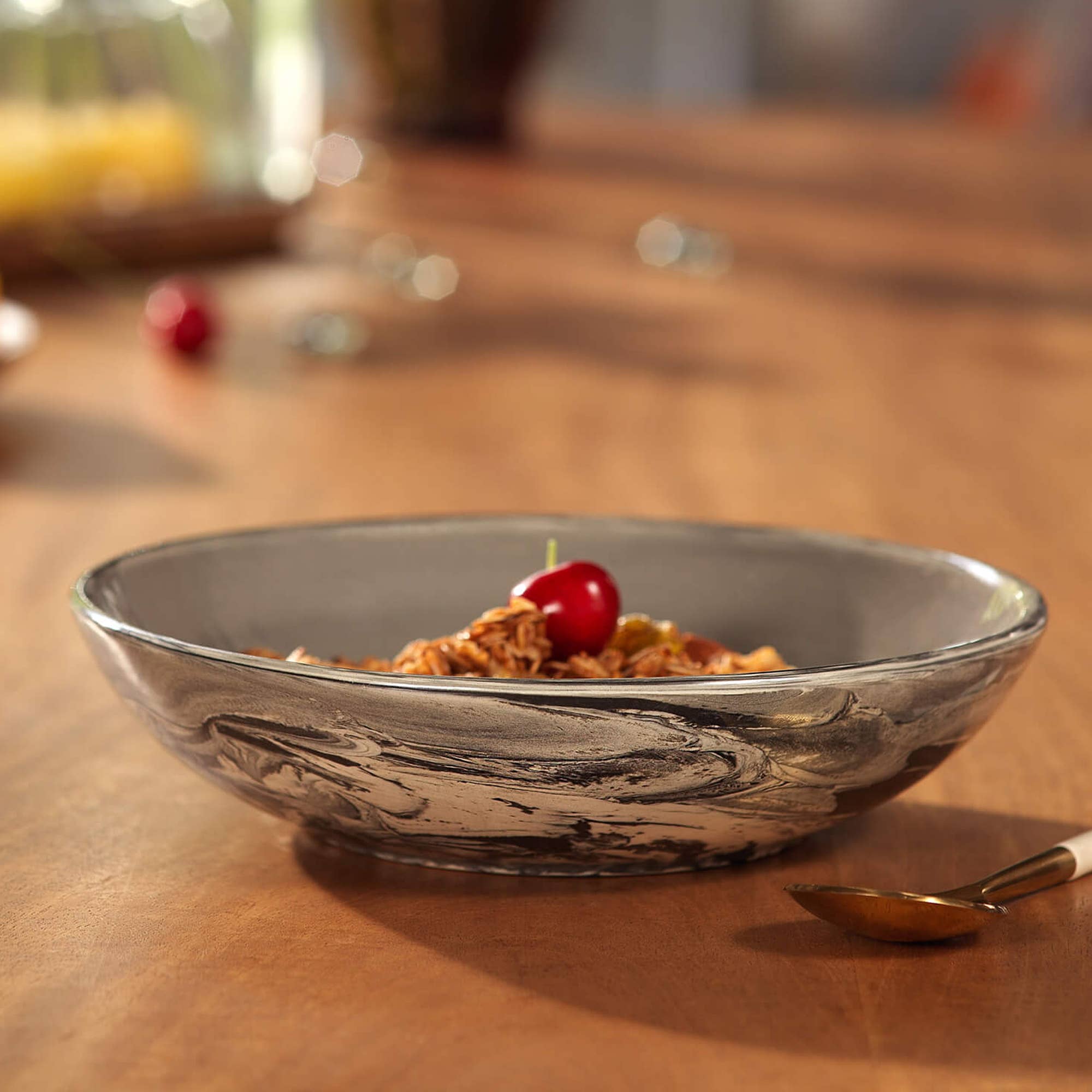 Handcrafted Black Ceramic Serving | Pasta Bowl-13.5 OZ, - Decor Addict, LLC