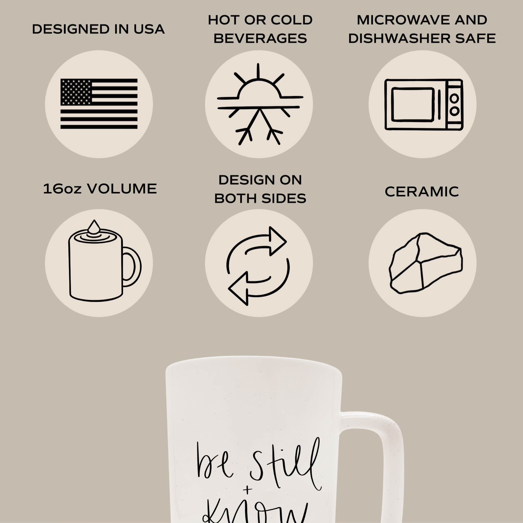 Be Still and Know 16oz. Tall Coffee Mug - Decor Addict, LLC