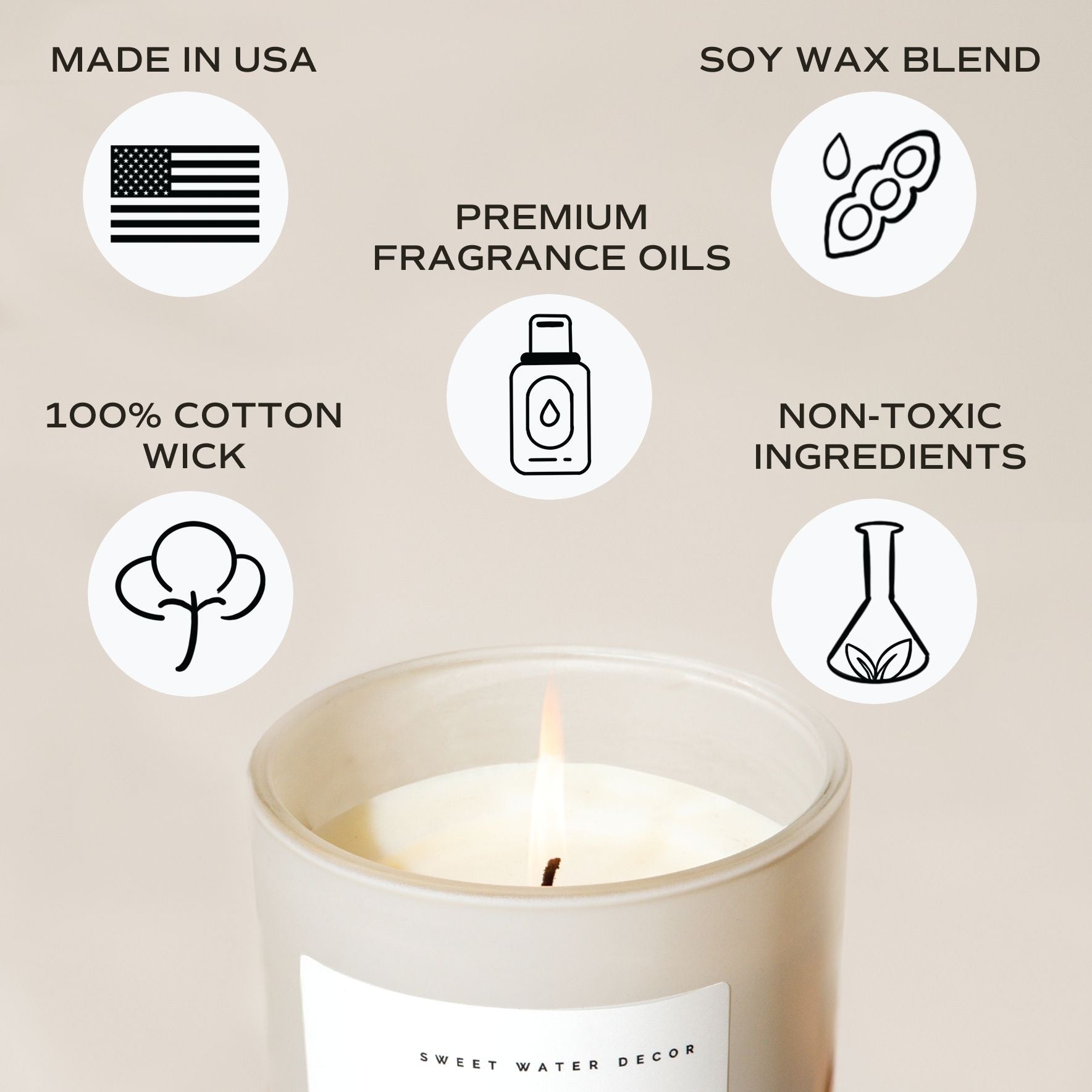 Palo Santo Patchouli Soy Candle - Tan Matte Jar - 15 oz - Decor Addict, LLC
