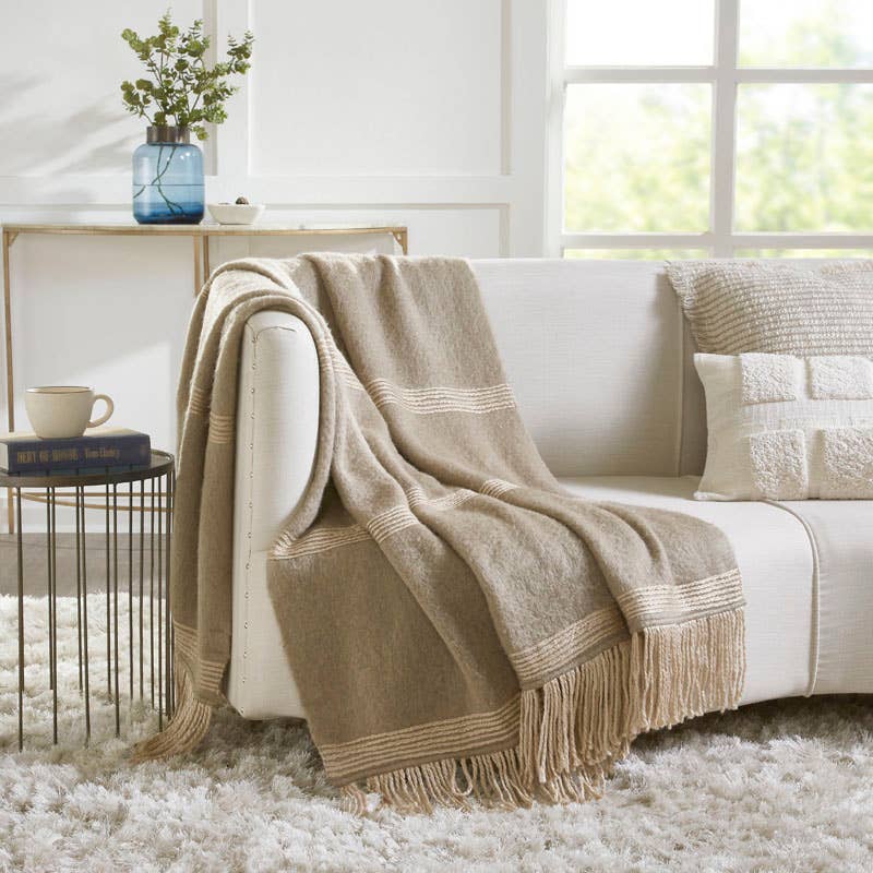 Soho Faux Mohair Throw Blanket I 50"x 70" I Chocolate: Chocolate Pecan - Decor Addict, LLC