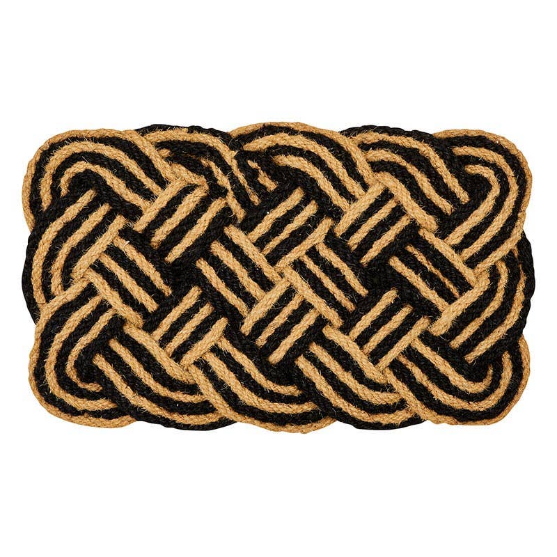 Black/Tan Woven Doormat - Decor Addict, LLC