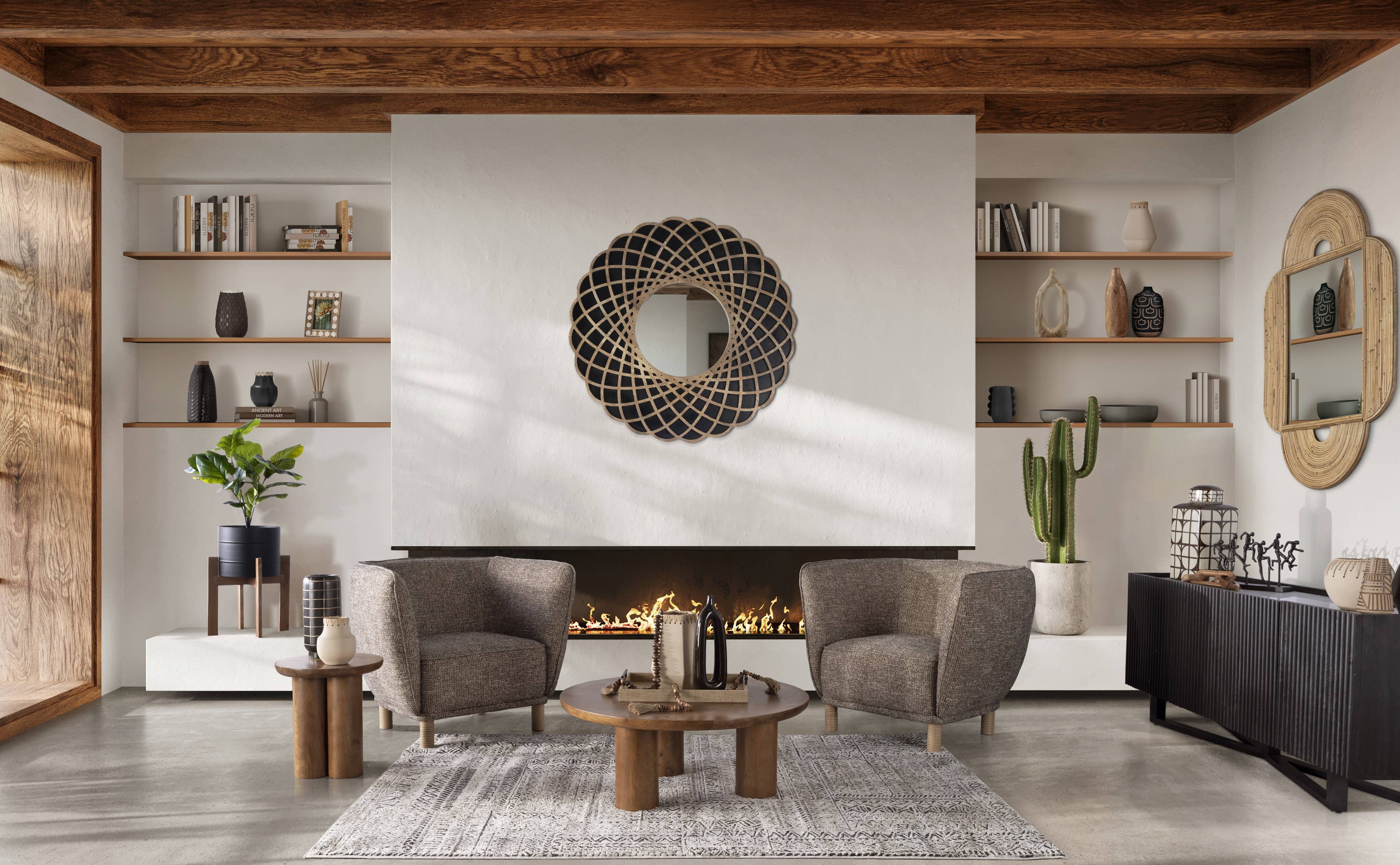 8 in. Black Stoneware Contemporary Unique Eared Vase - Decor Addict, LLC