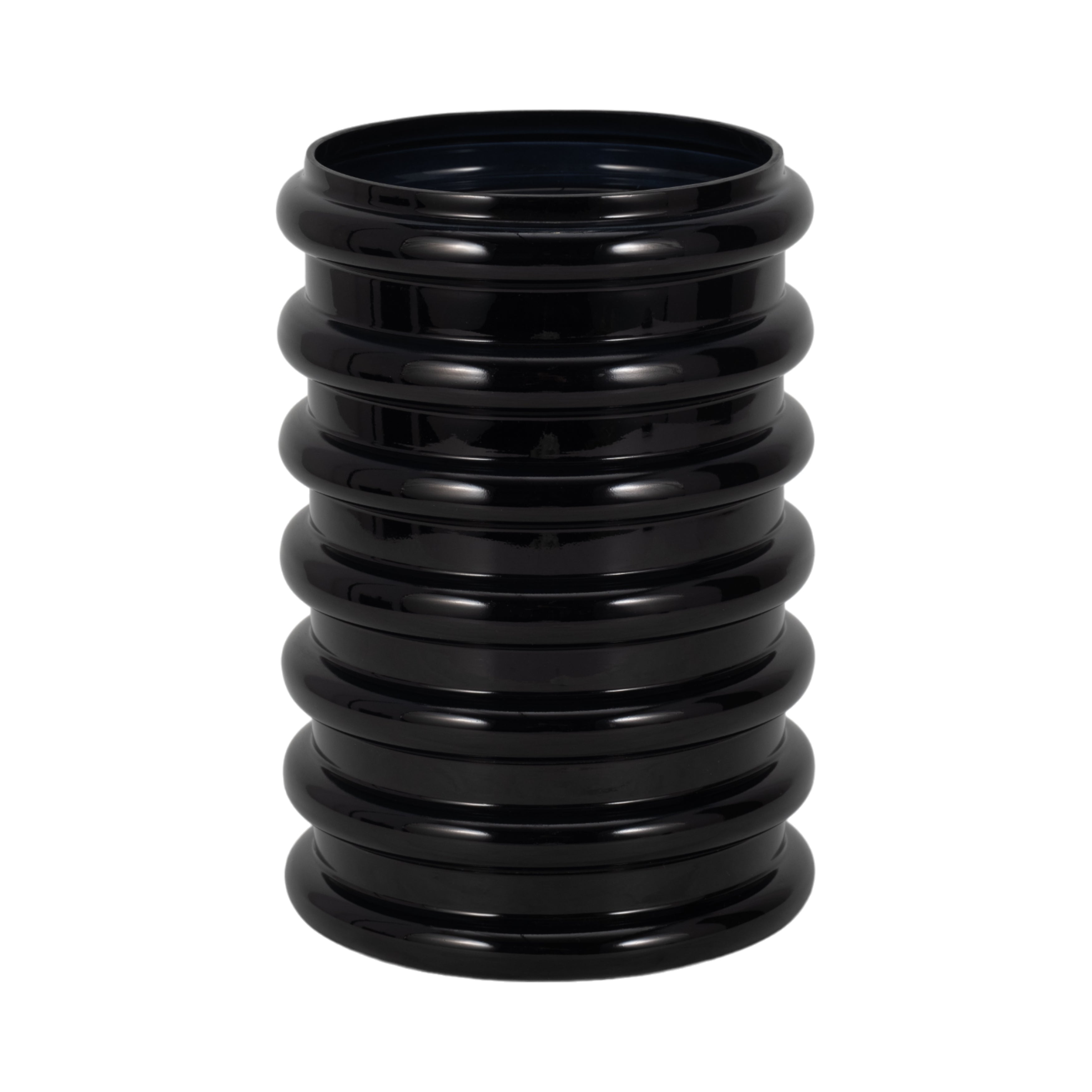 Glass, 9"h, Scallop Vase, Black - Decor Addict, LLC