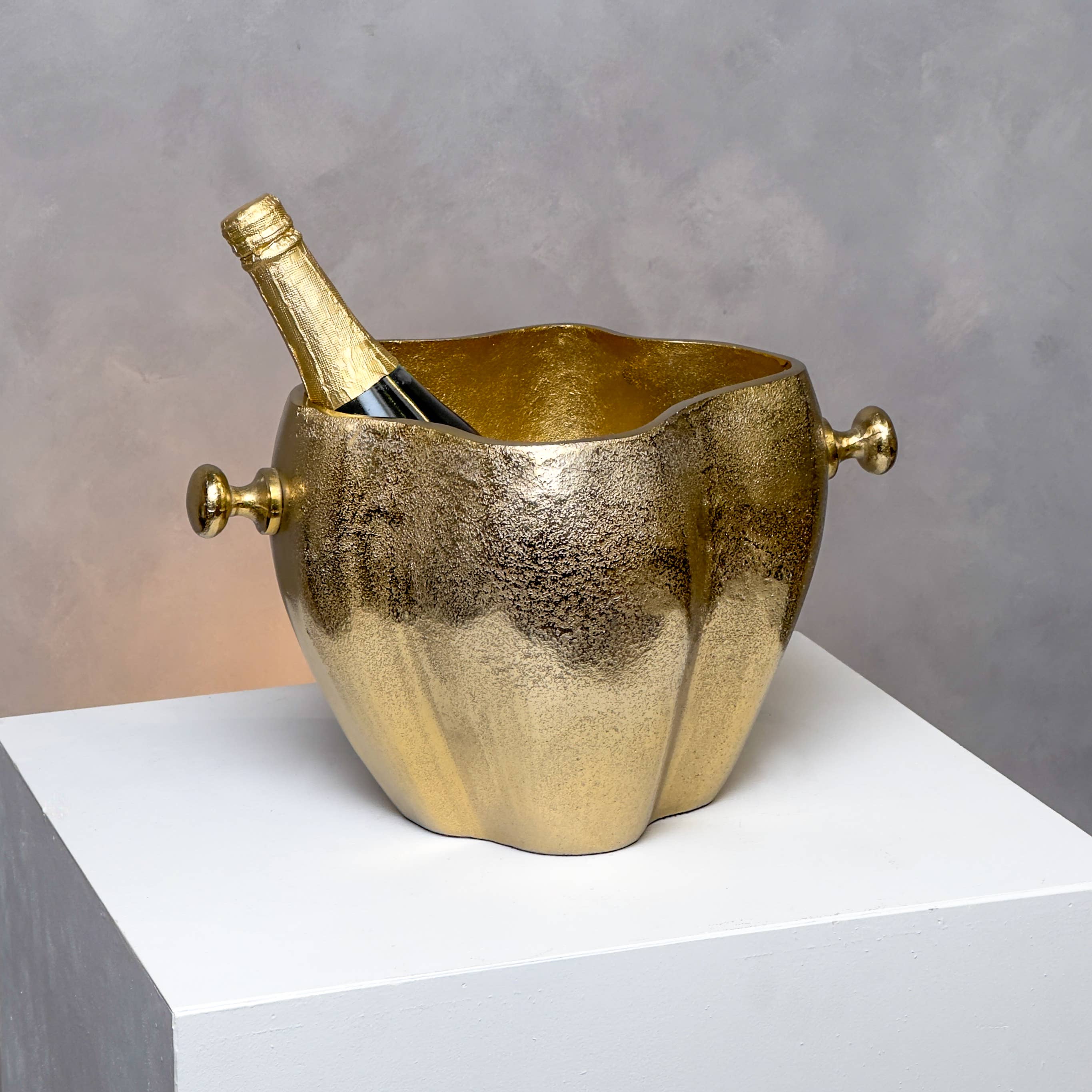 Sculpted Gold Wine Cooler - Decor Addict, LLC