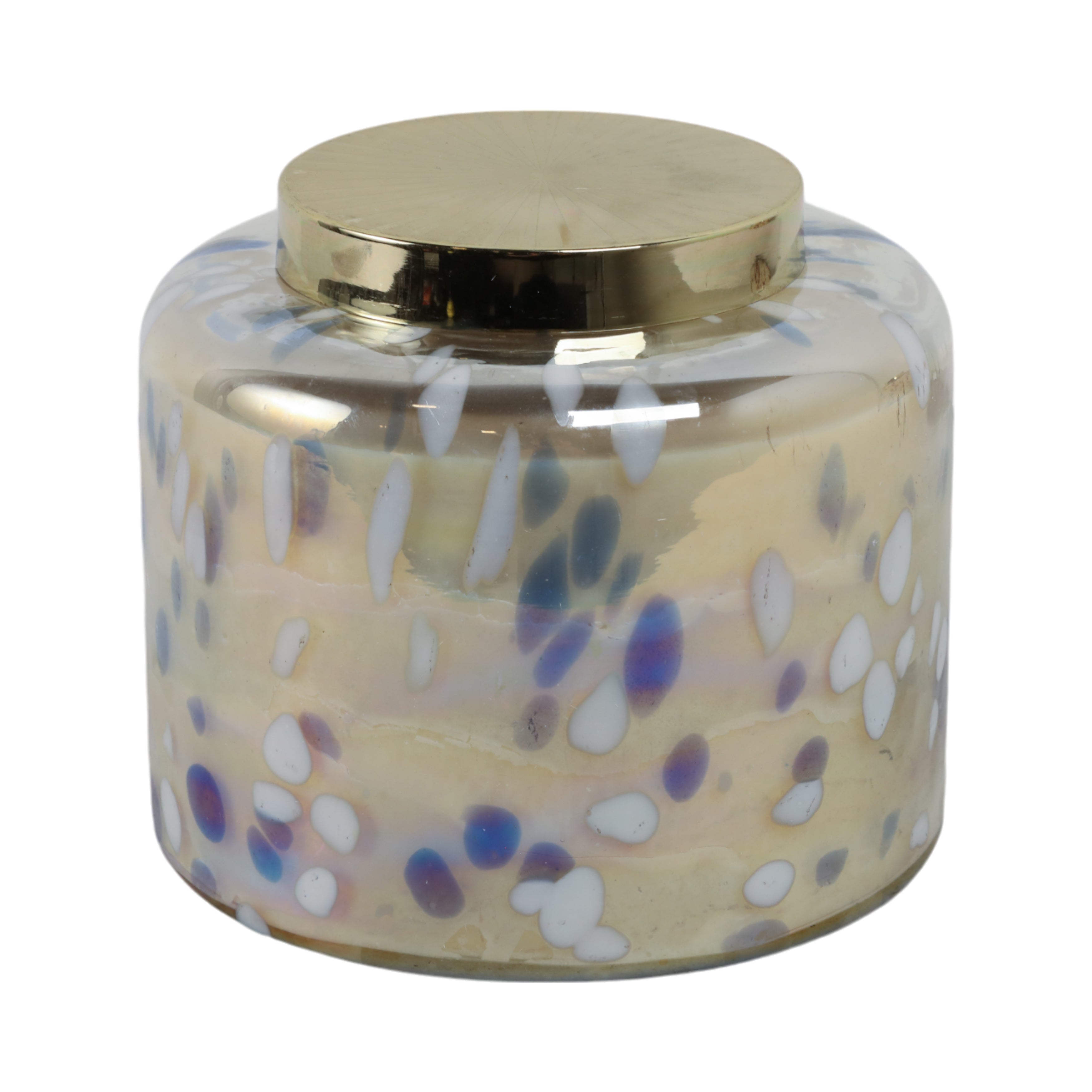 9" 180 Oz Jasmine Speckle Candle, Light Blue/go - Decor Addict, LLC