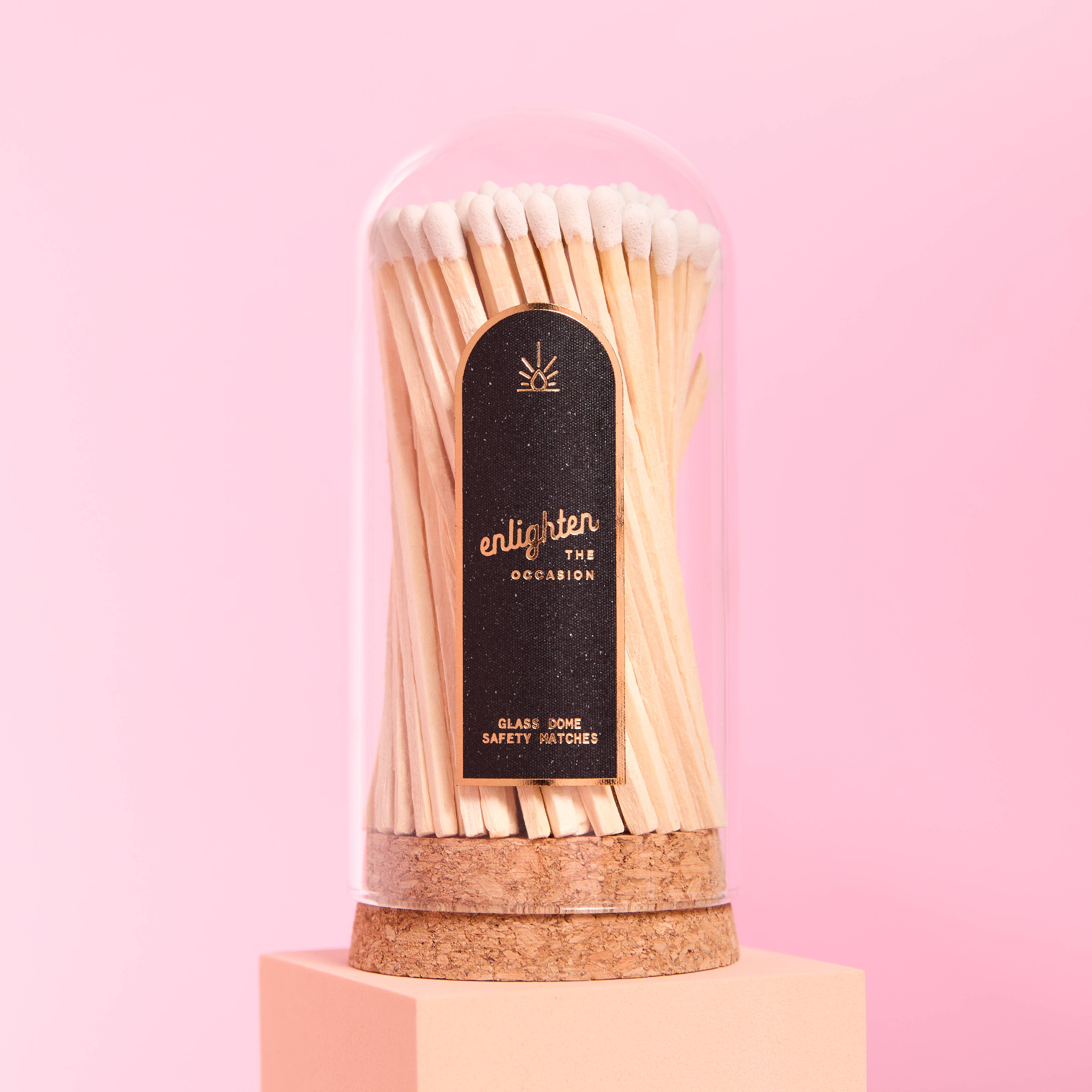 White Wooden Matchsticks in Glass Corked Dome - Decor Addict, LLC