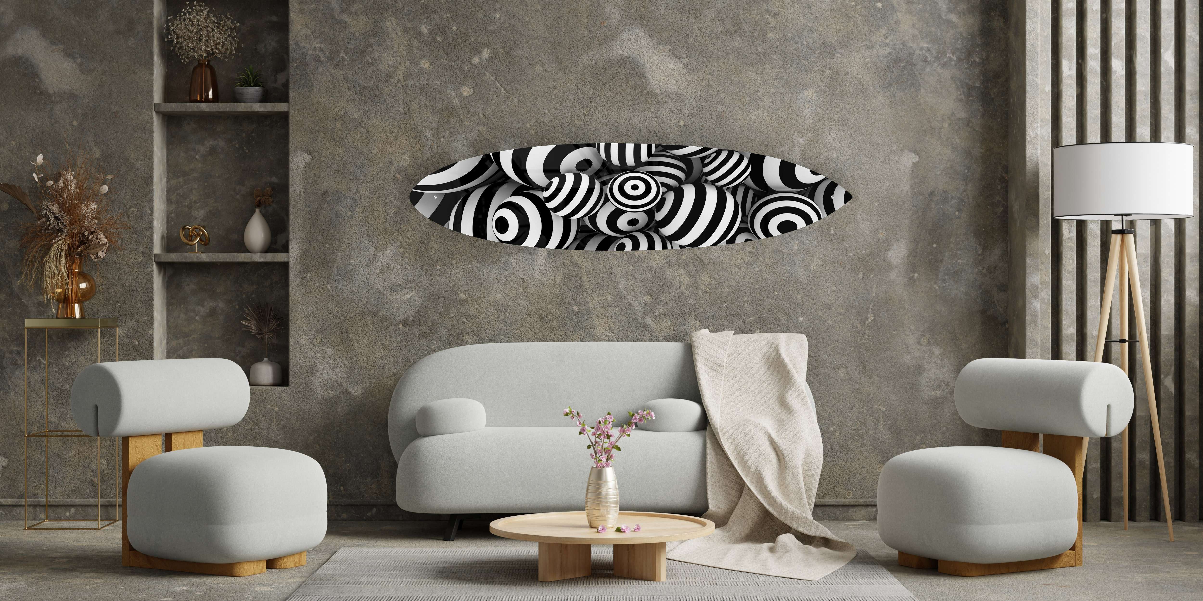 Black and White Balloons Acrylic Surfboard Wall Art - Decor Addict, LLC
