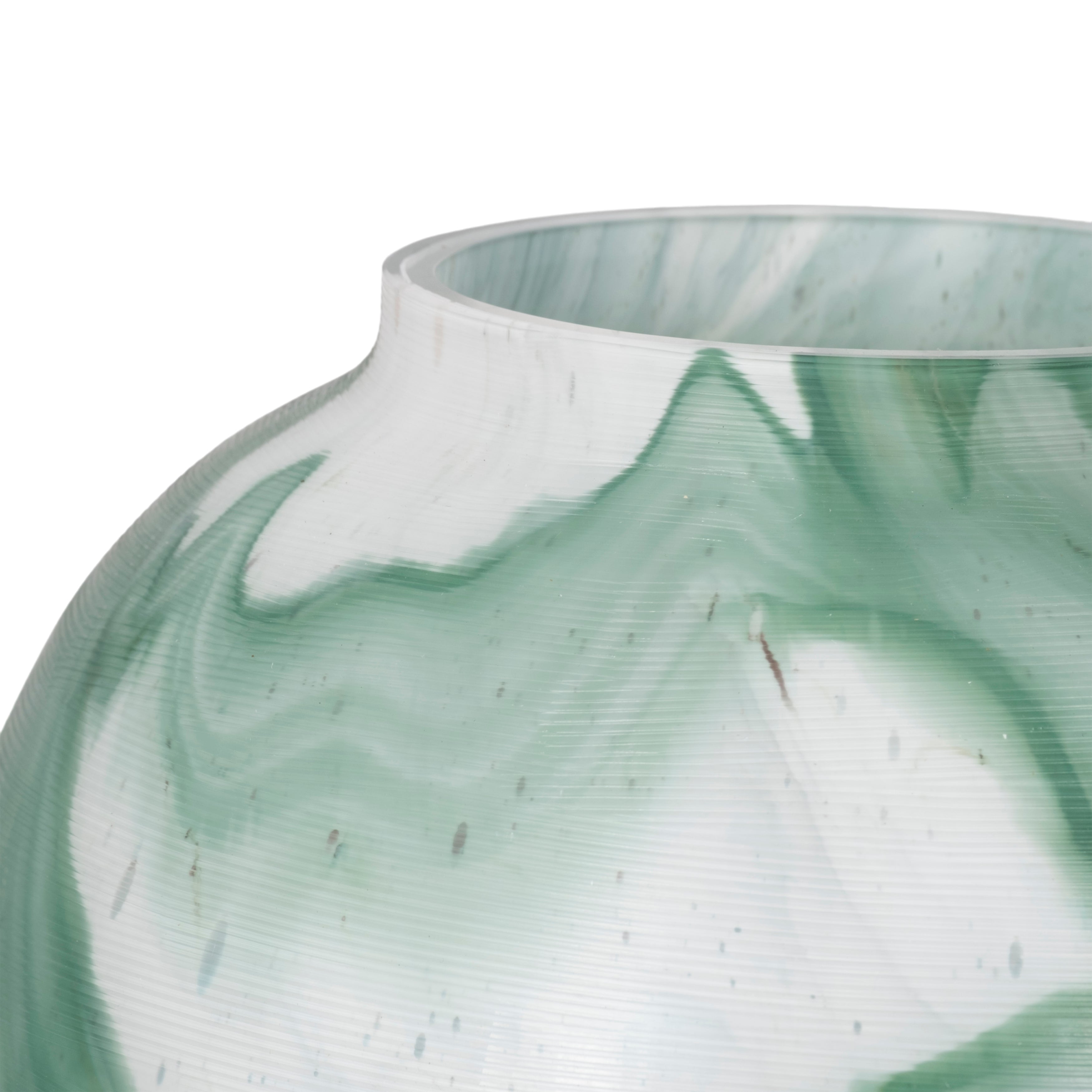 13" Ebb & Flow Vase, Green/clear - Decor Addict, LLC