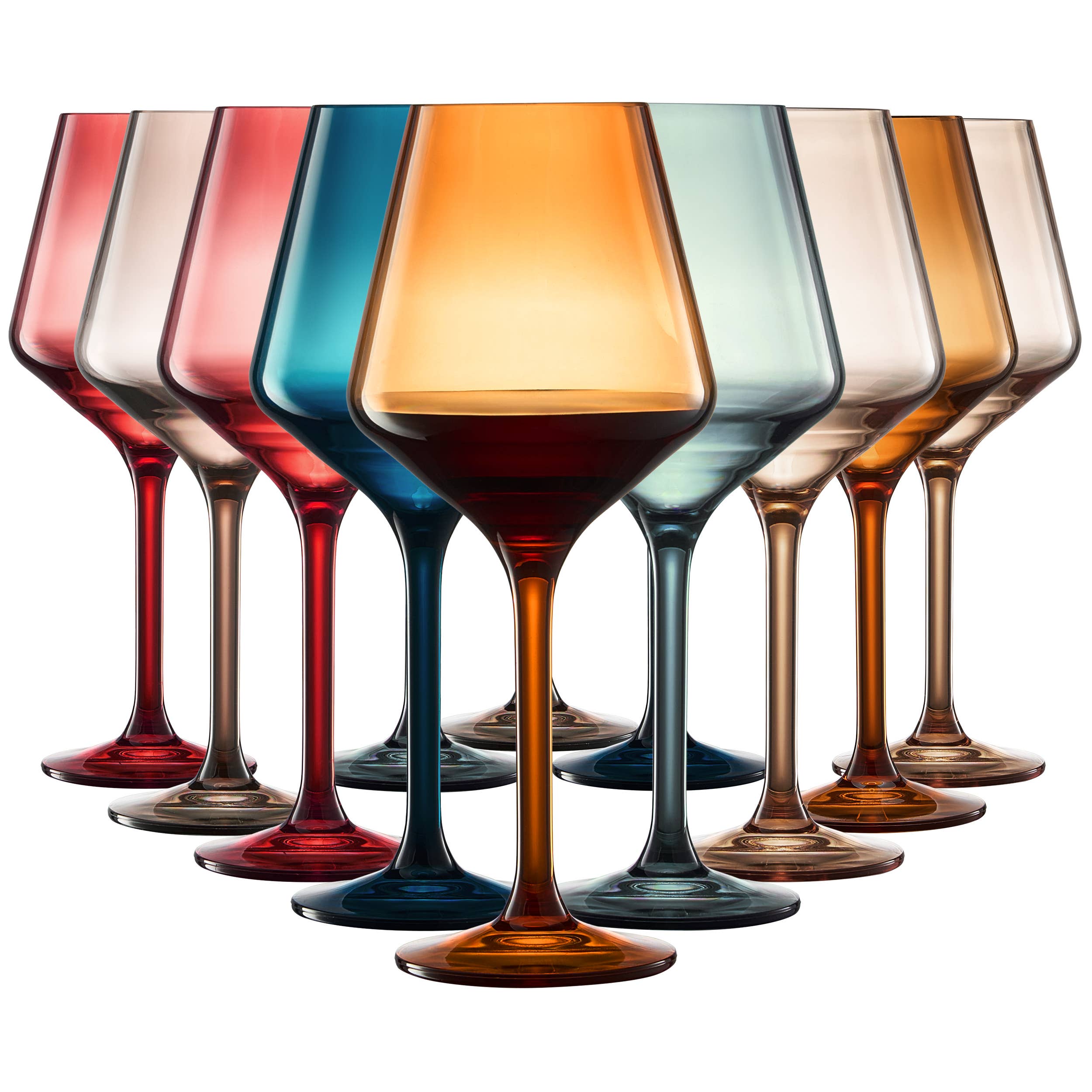 Plastic Acrylic Unbreakable Stemmed Wine Glasses, Set of 12 - Decor Addict, LLC