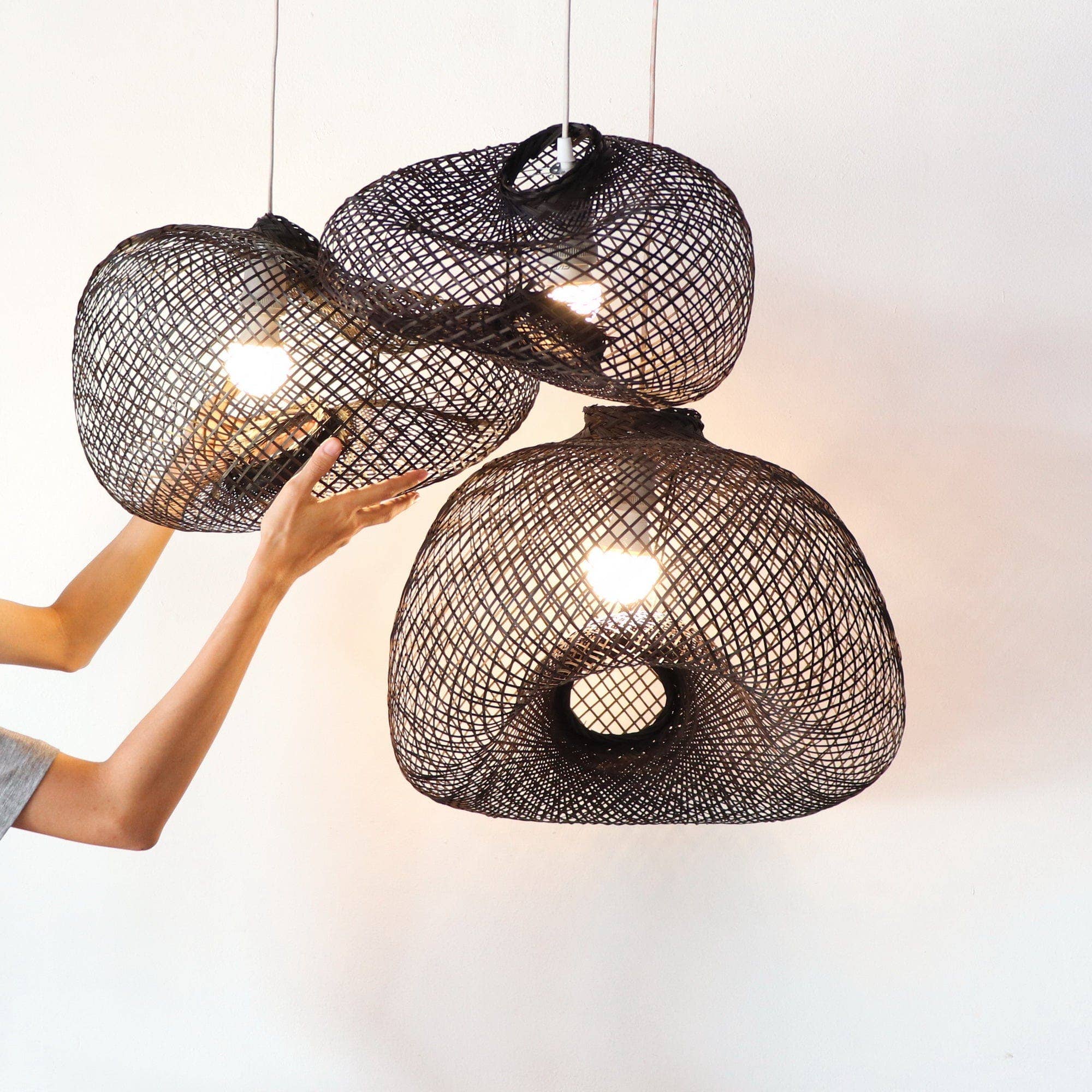 Reshape able bamboo pendant light: Natural / E - Decor Addict, LLC