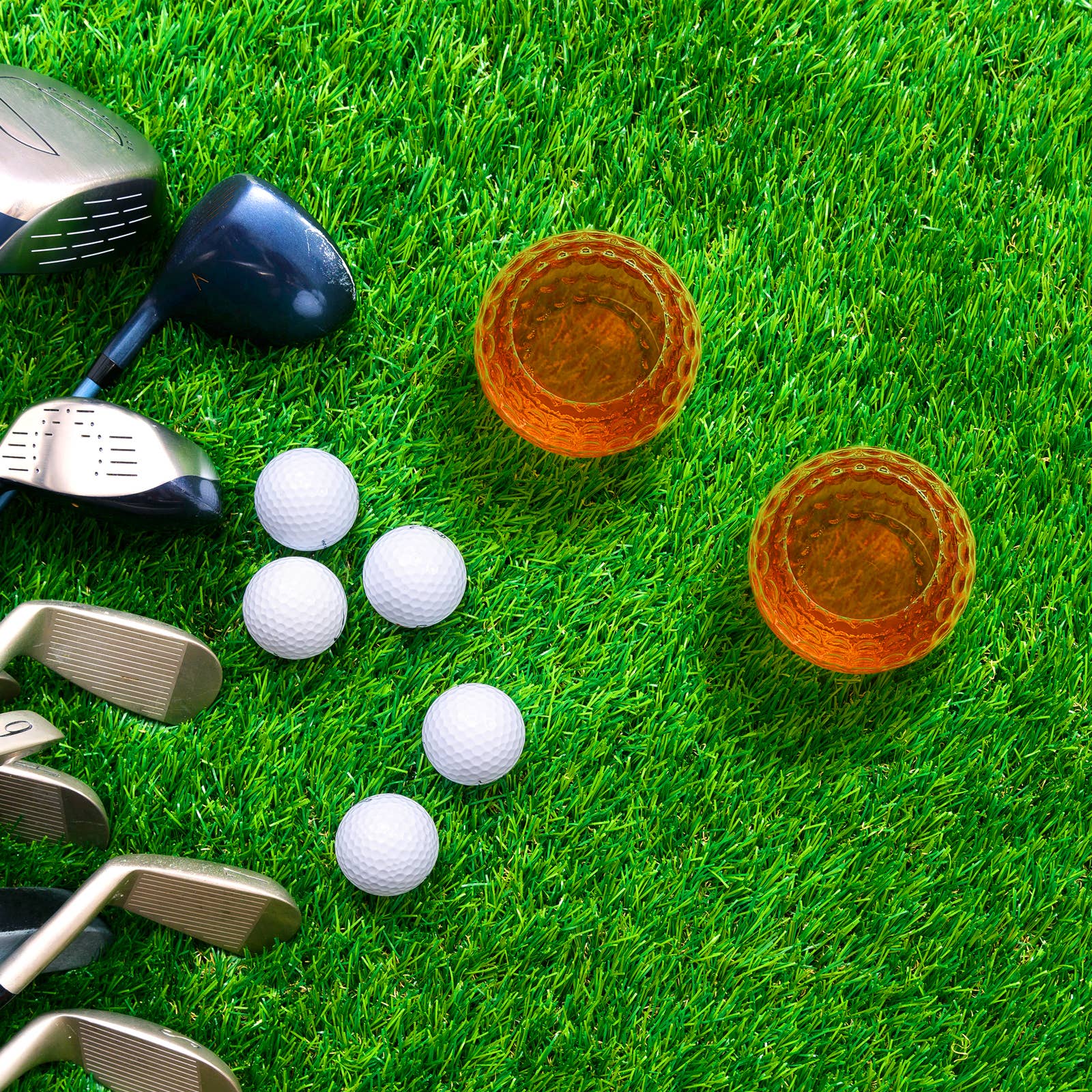 Golf Ball Whiskey Glass | Set of 2 | 450 mL - Decor Addict, LLC