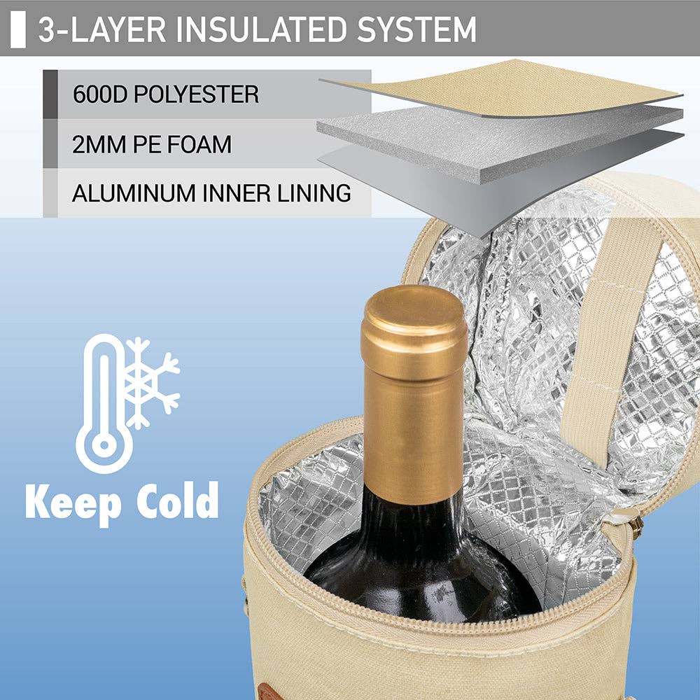 1 Bottle Wine Carrier Bag: Beige / 1 Bottle - Decor Addict, LLC