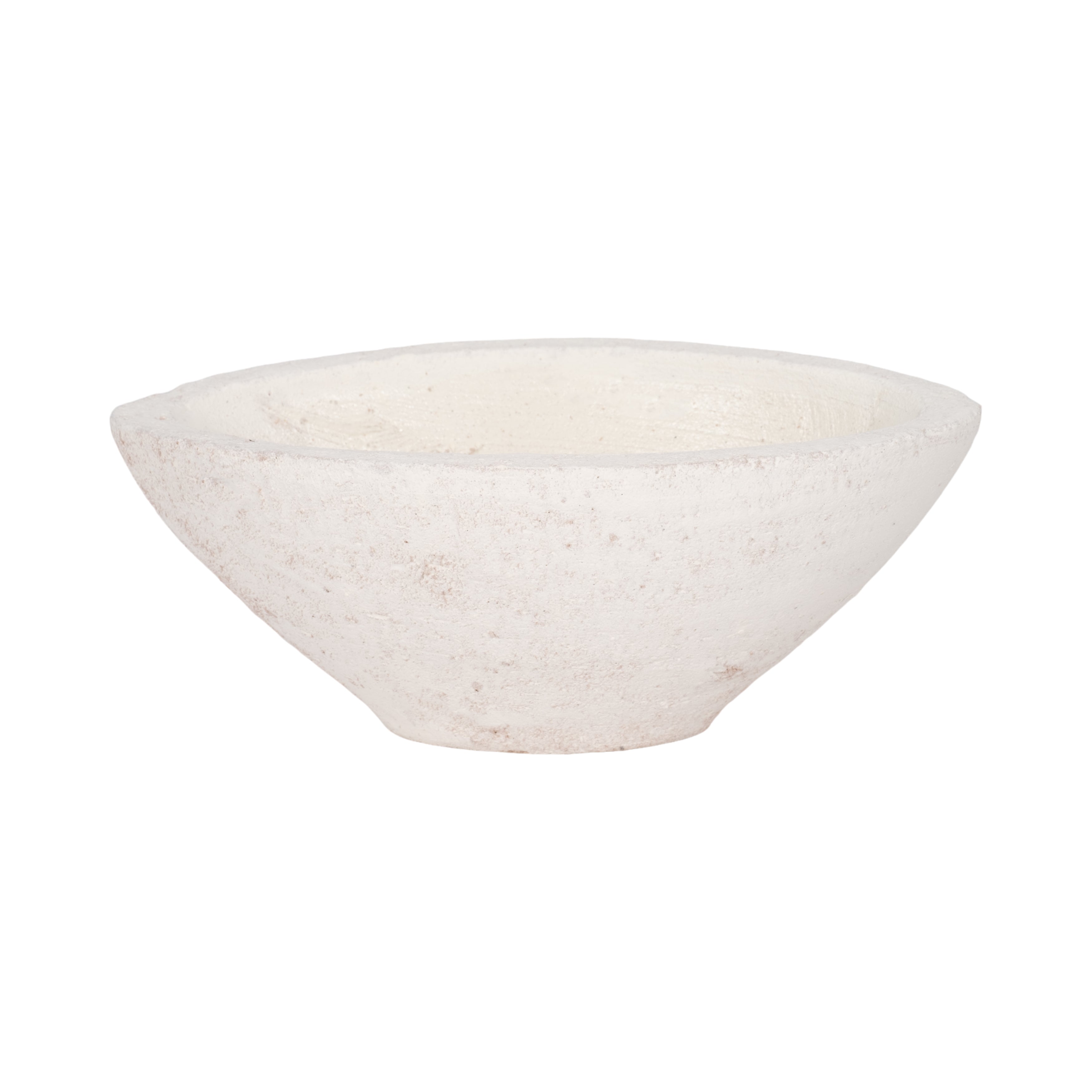 10" Tapered Bowl Rough Finish, White - Decor Addict, LLC