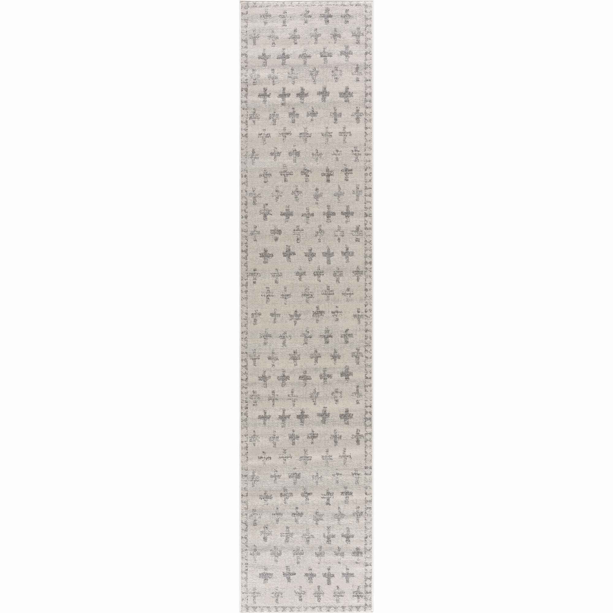 Tigris Swiss Cross Ivory&Gray Area Rug - Decor Addict, LLC