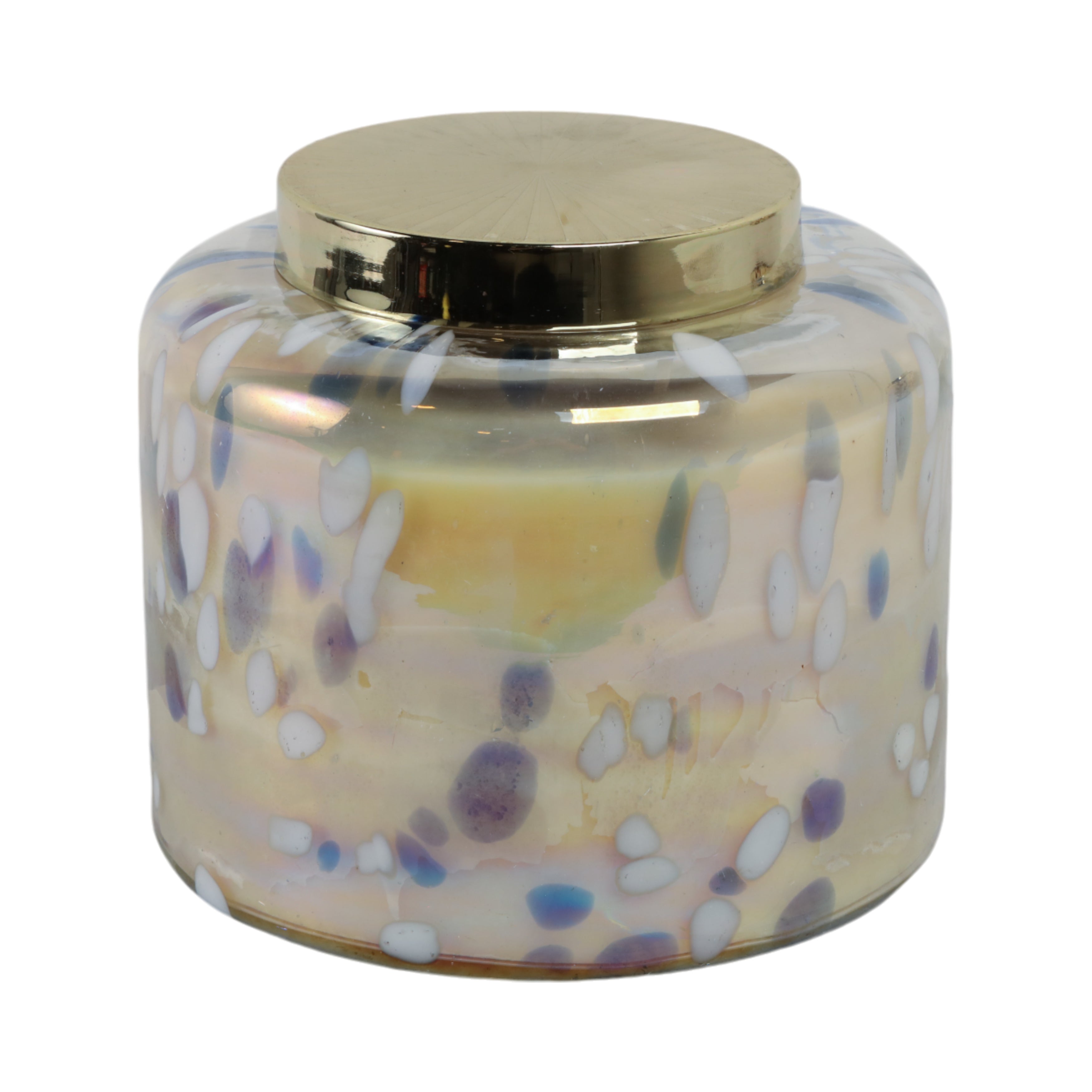 9" 180 Oz Jasmine Speckle Candle, Light Blue/go - Decor Addict, LLC