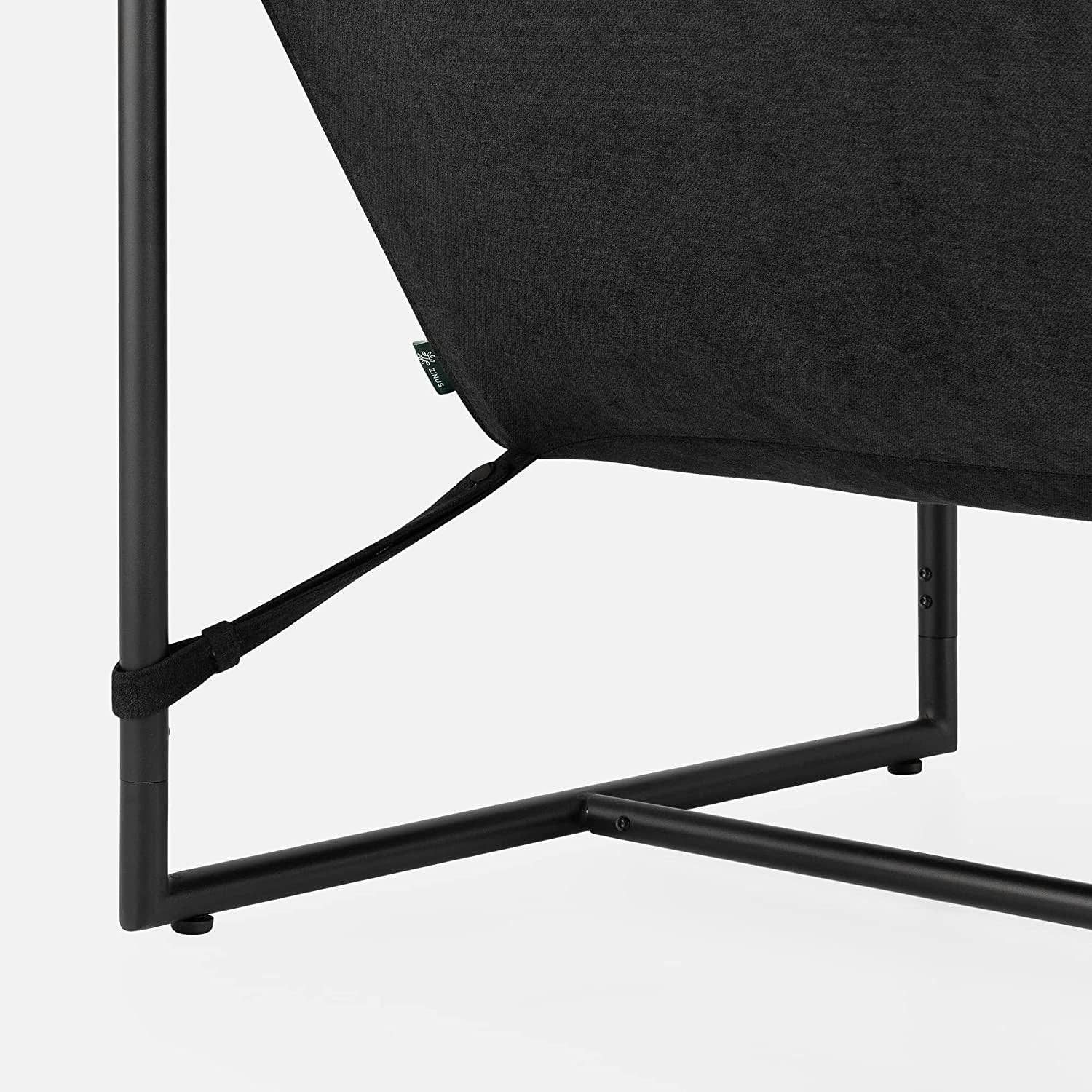 Black Metal Accent Chair with Shredded Foam Cushioning: Black - Decor Addict, LLC