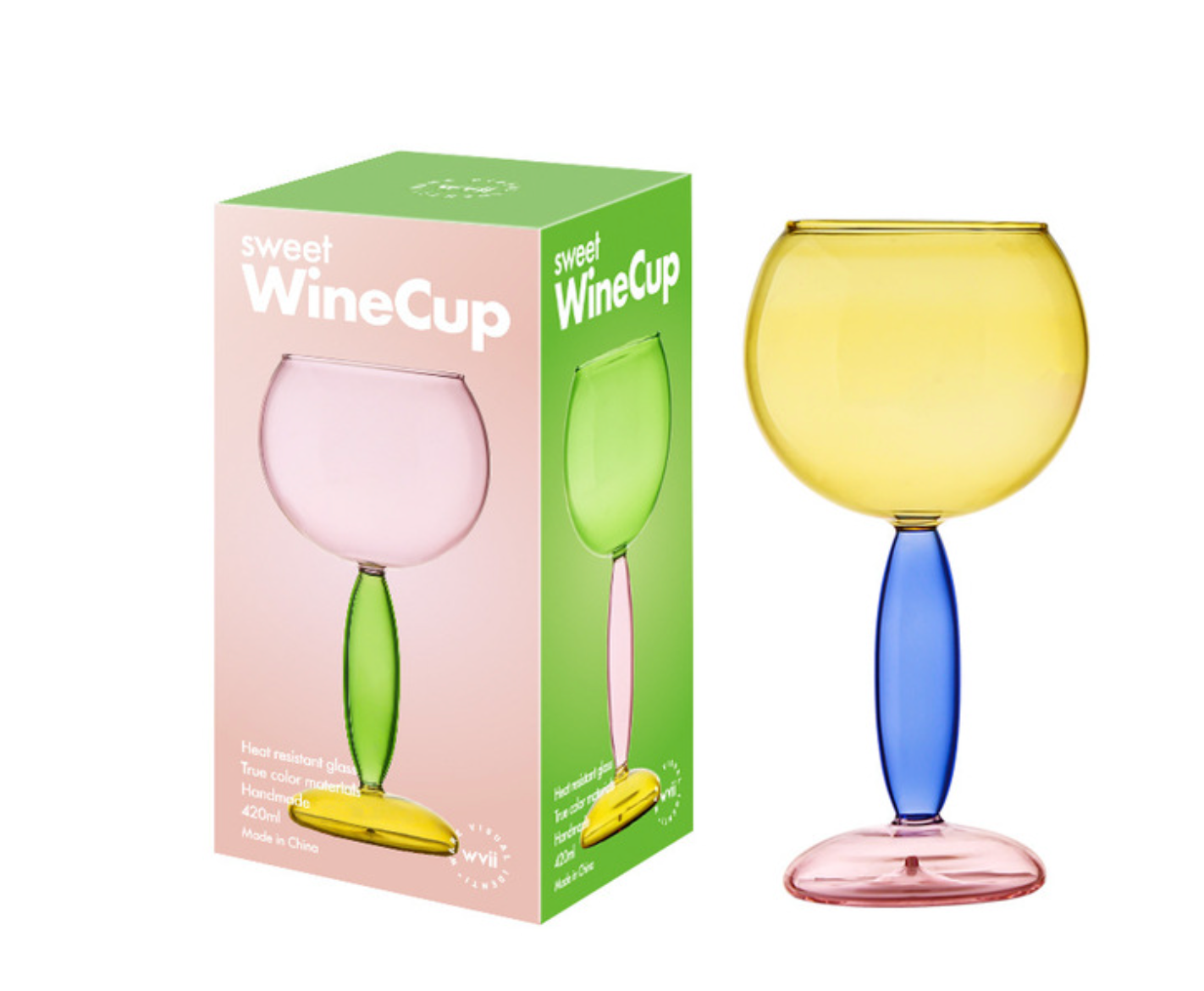 Colored Glass Wine Cup / Decanter: Decanter Pink - Decor Addict, LLC
