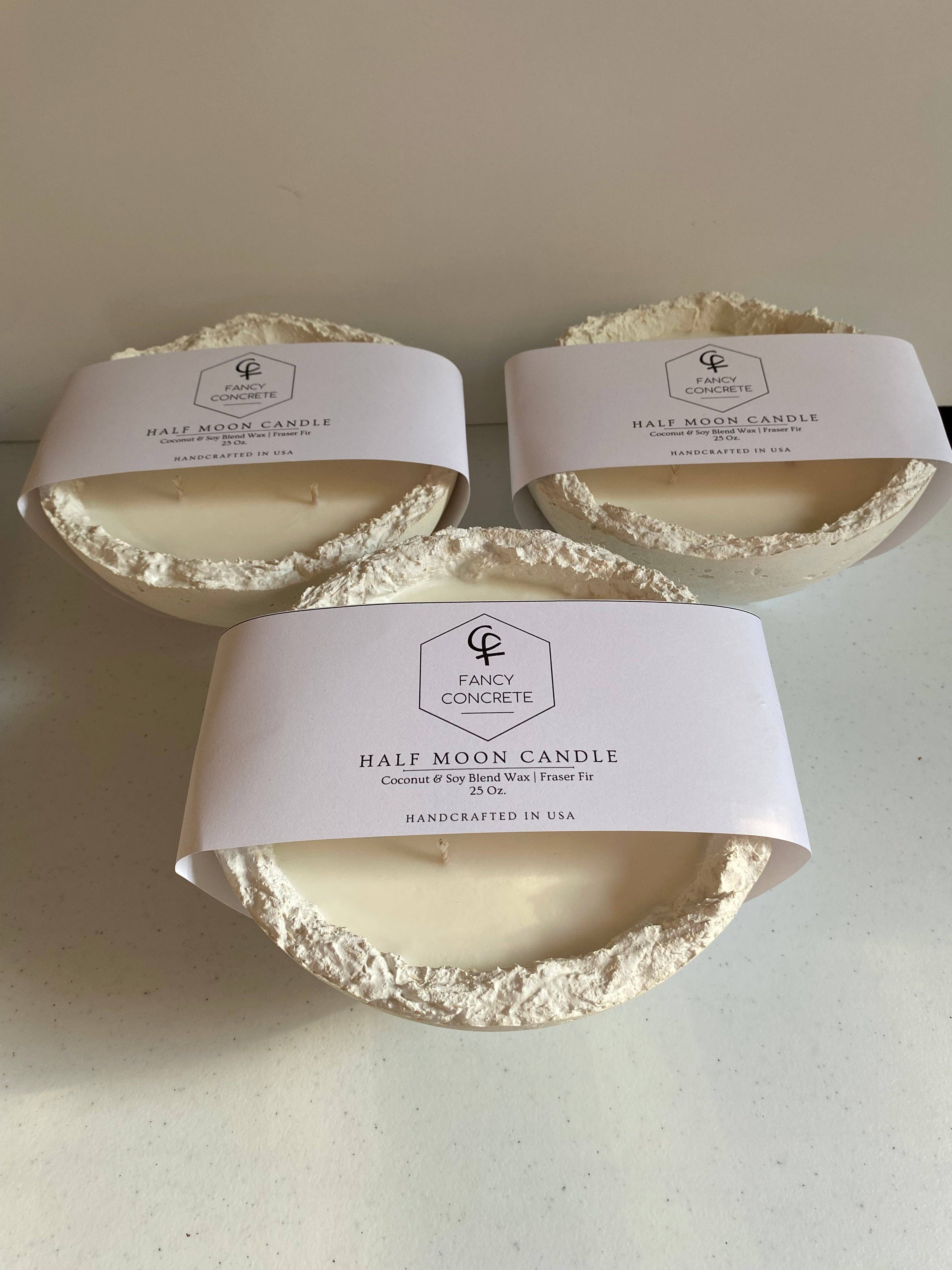 Half Moon Candle | Bowl Candle: White & Gold / Moroccan Cashmere - Decor Addict, LLC