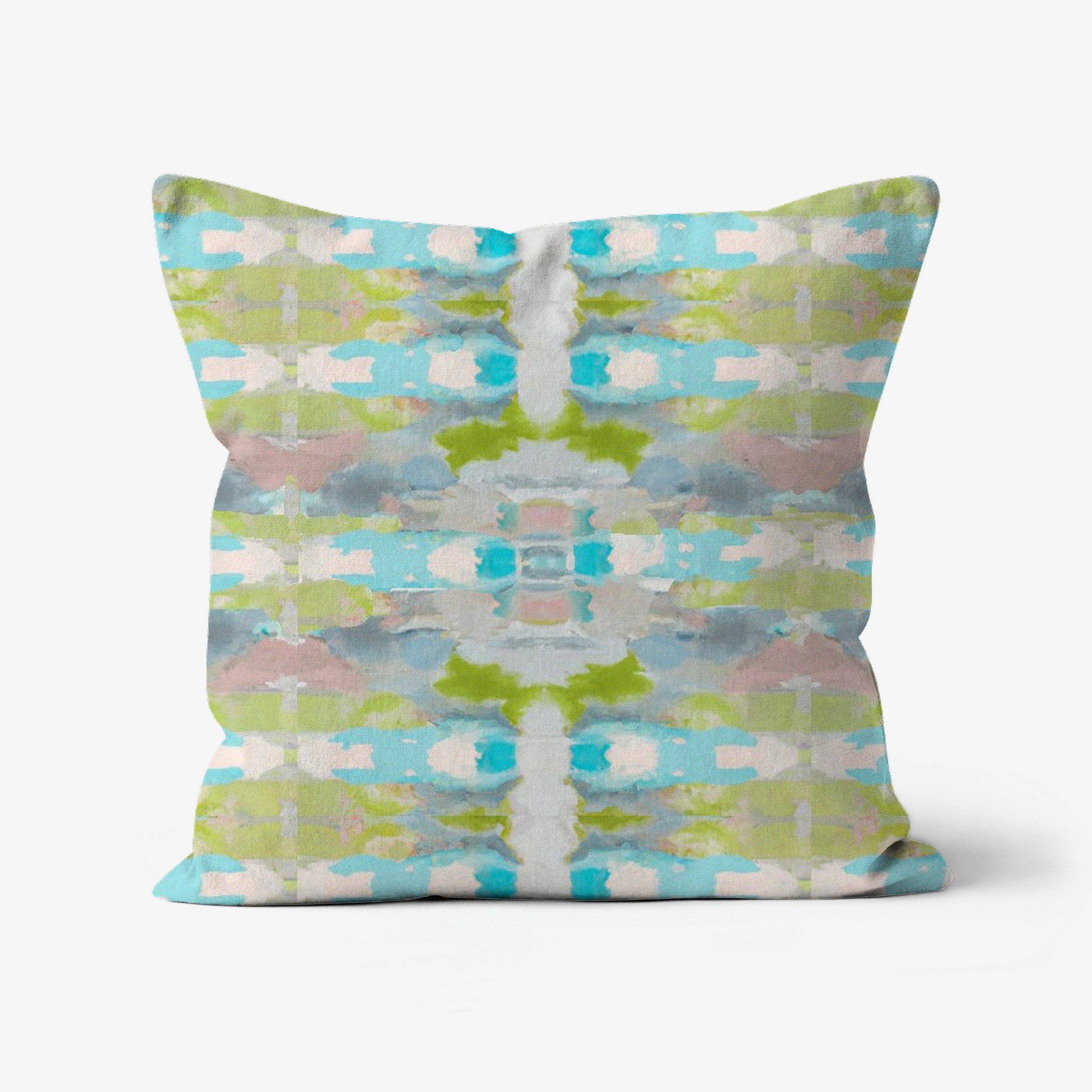 Ava Decorative Abstract Art Throw Pillow Green Blue Mauve: 18x18 / Wihout Insert - Decor Addict, LLC