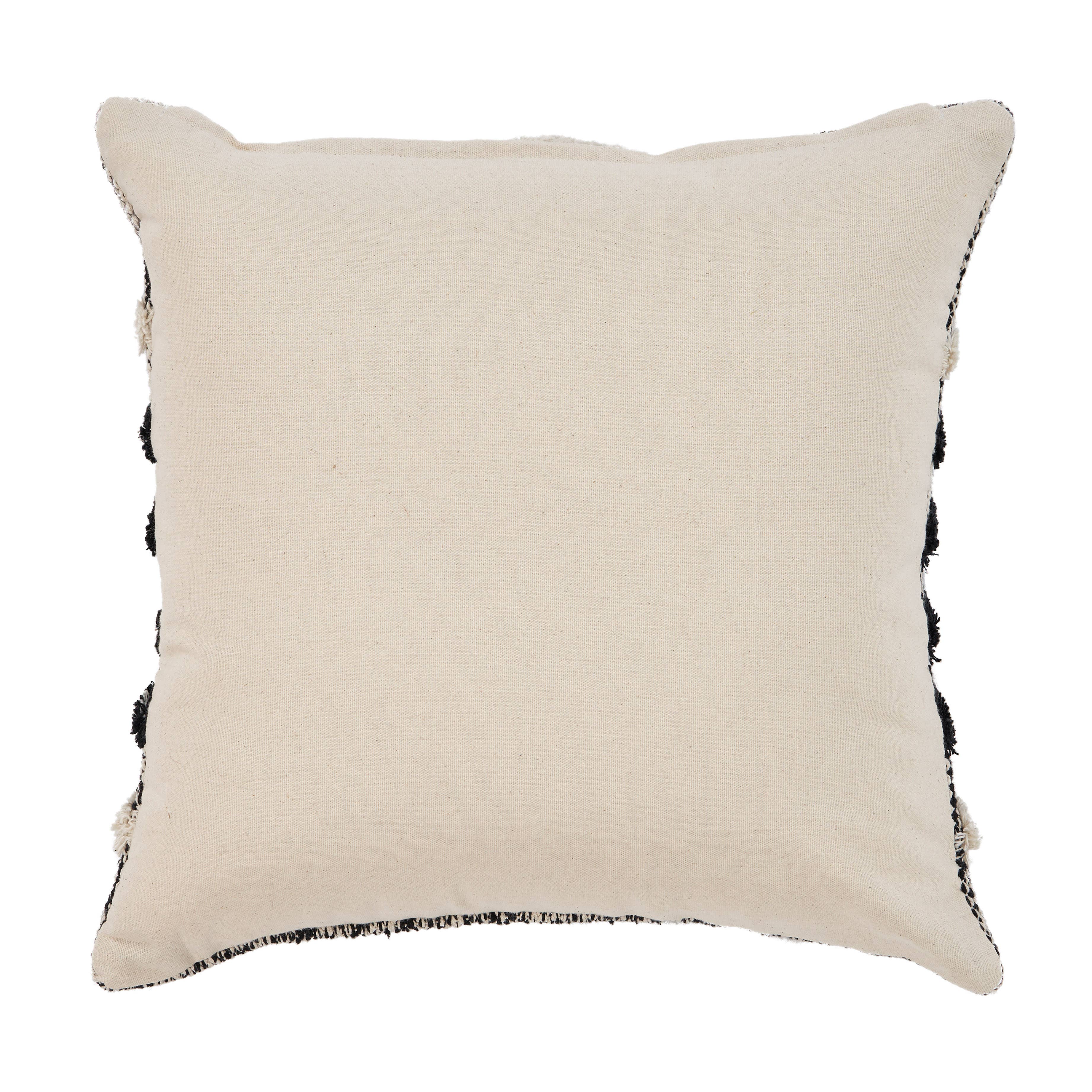 Black Pinstripe Throw Pillow: Black/Ivory / Poly Filled