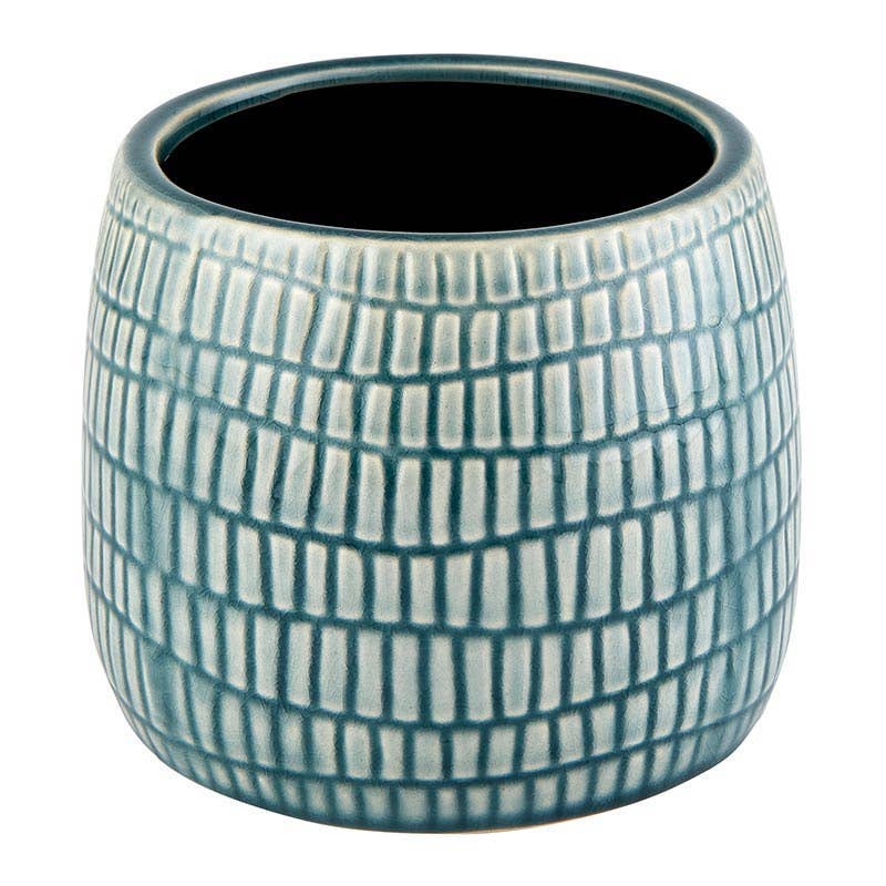 Cream And Gray Planter Lrg - Decor Addict, LLC