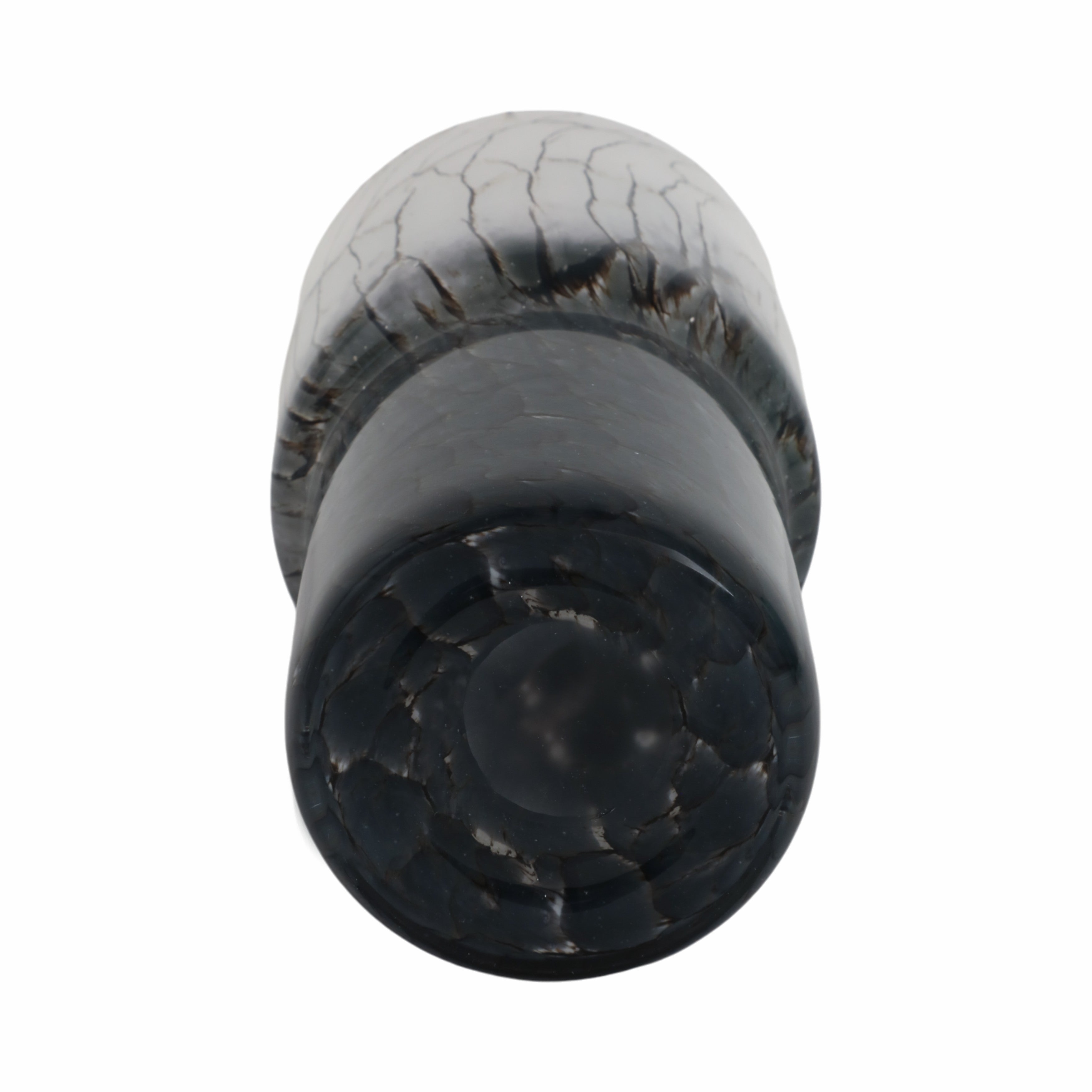 12x6" Abstract Glass Vase With Veining, White/blac - Decor Addict, LLC