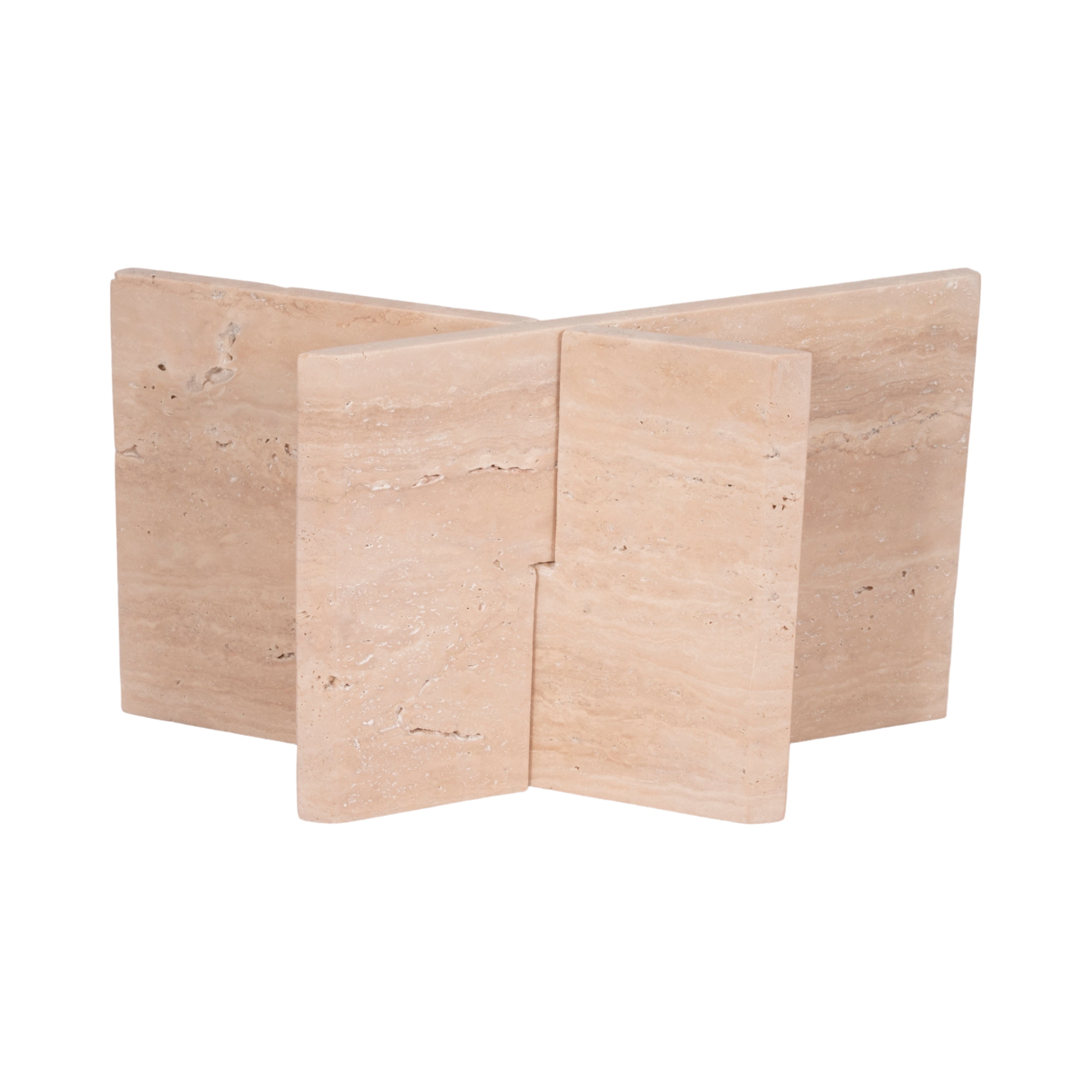 18" Travertine Bookstand, Tan, Kd - Decor Addict, LLC