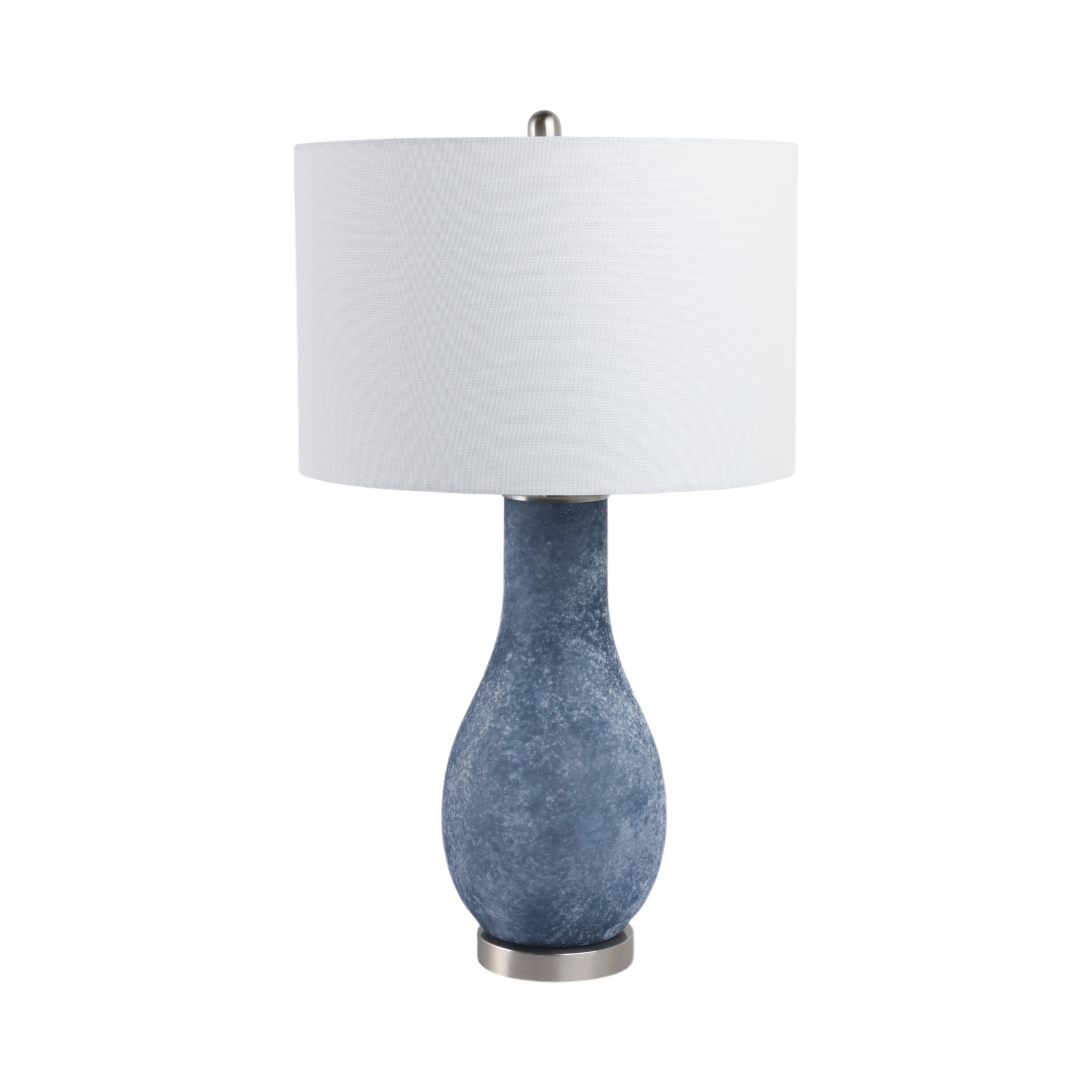 29x17" Frosted Glass Teardrop Table Lamp, Dark Blu - Decor Addict, LLC