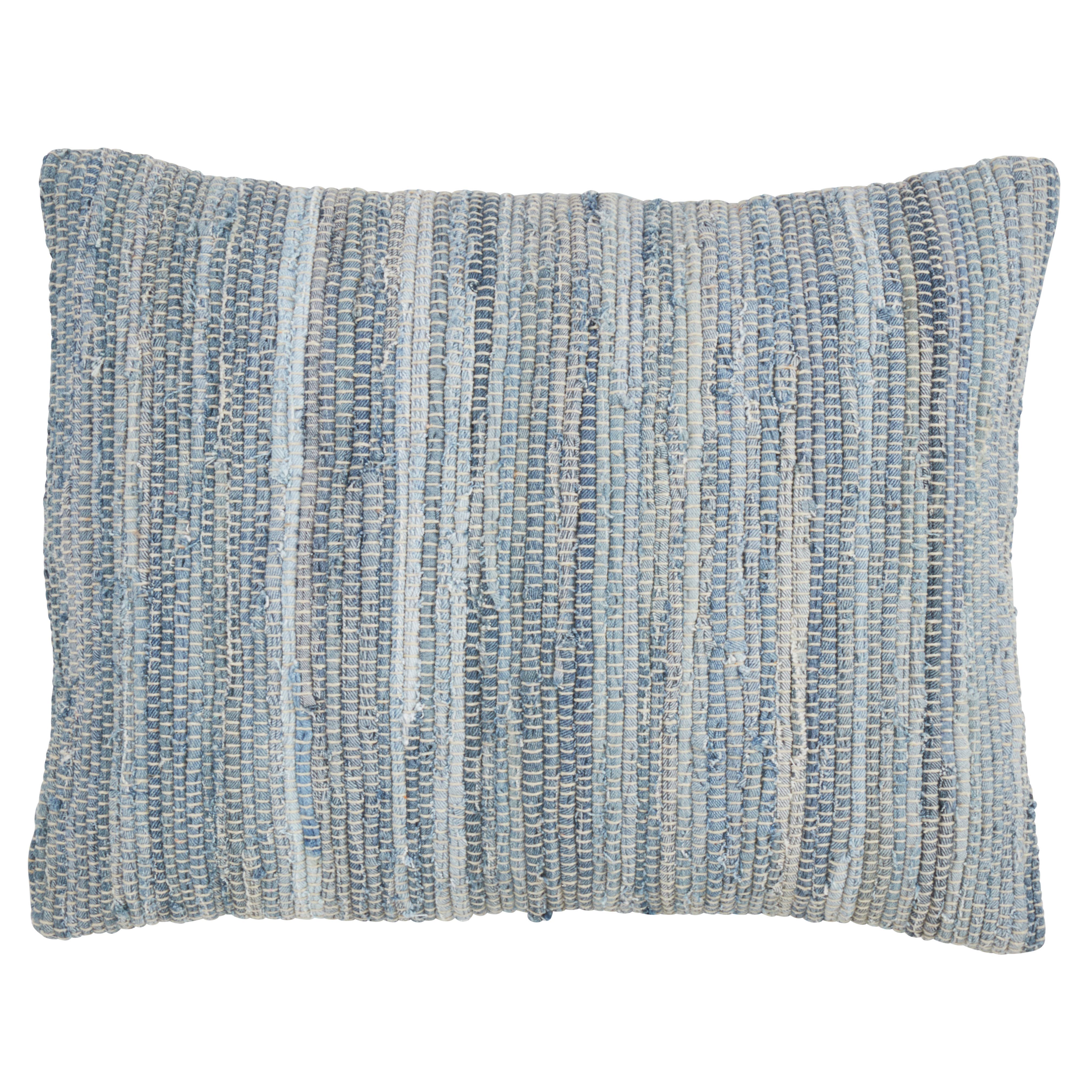 Denim Chindi Throw Pillow: Denim / Down Filled / 16"x23" - Decor Addict, LLC