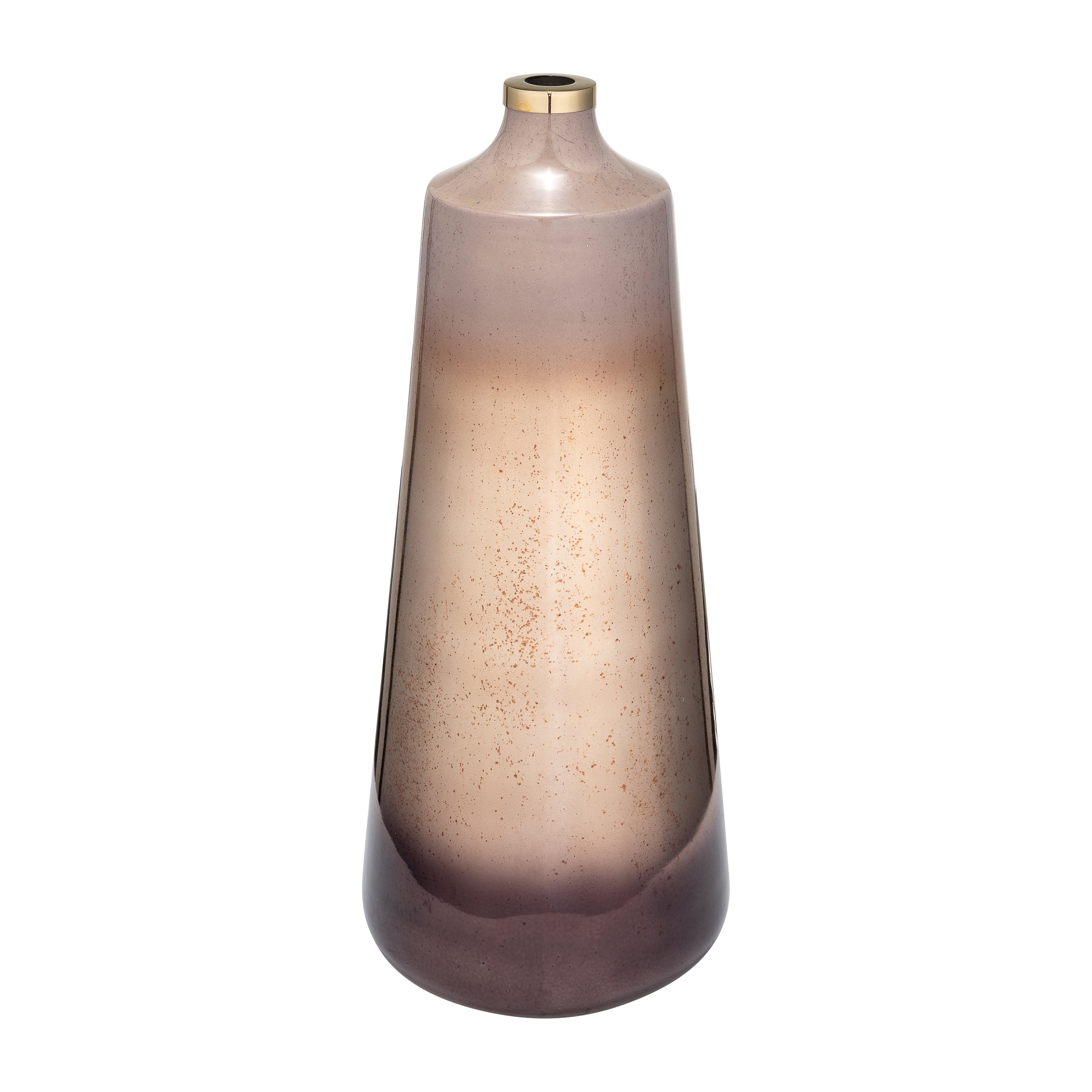 Glass, 21"h Vase W/ Ring, Champagne - Decor Addict, LLC