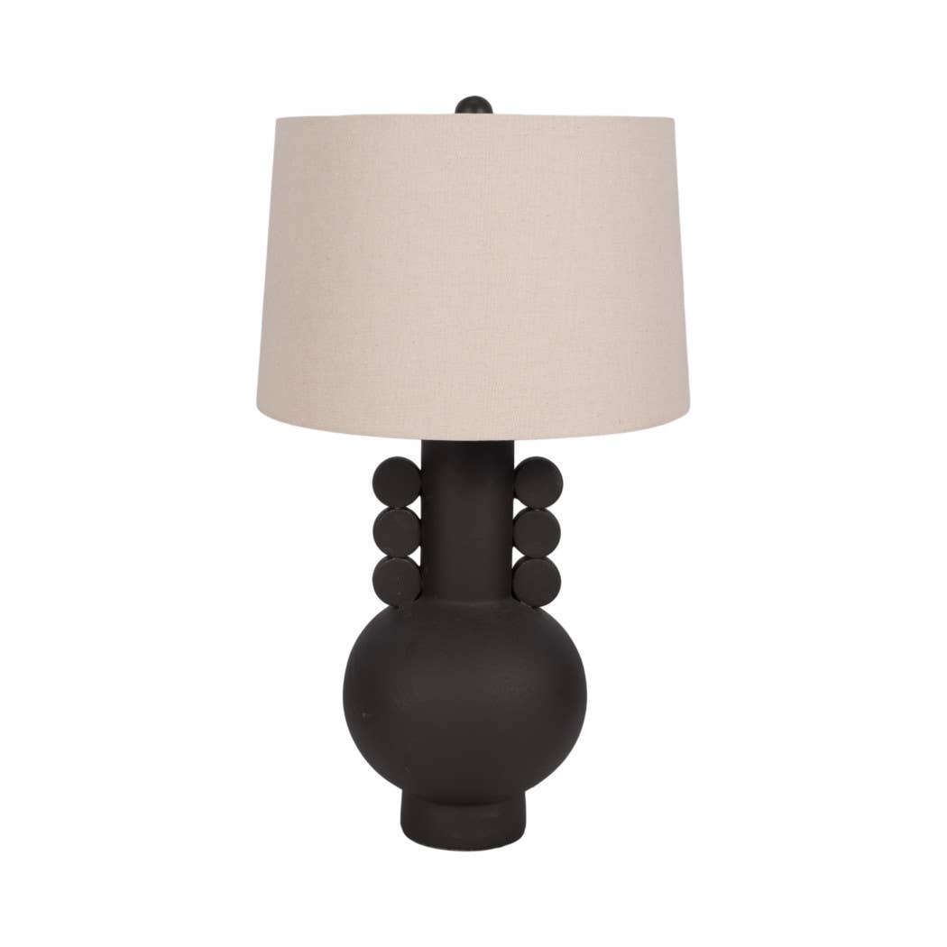 Black 30 in. Ceramic Novelty Eared Totem Table Lamp - Decor Addict, LLC