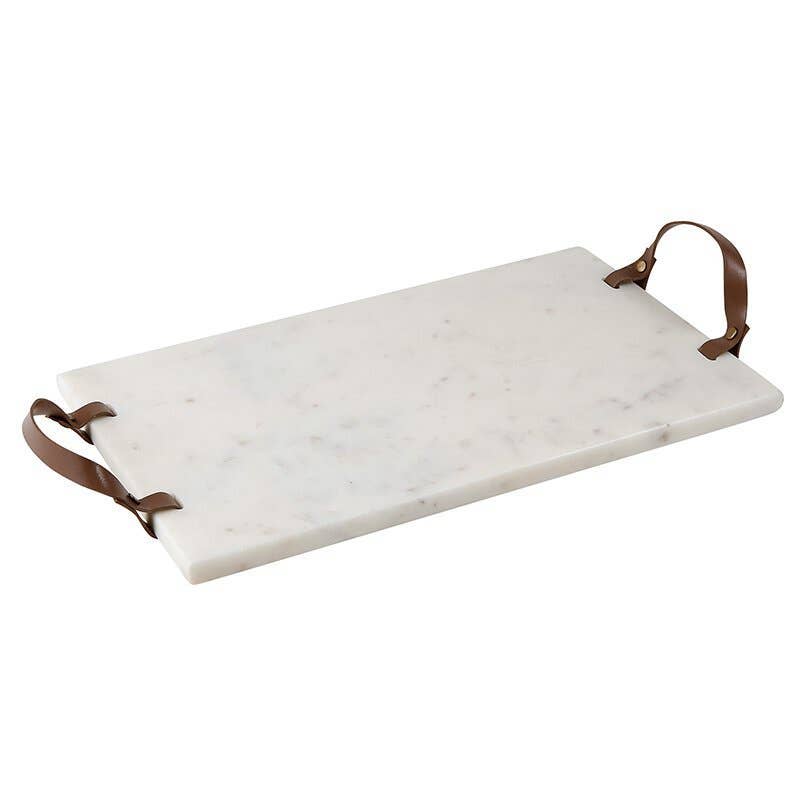 Marble Board with Leather Handles - Decor Addict, LLC
