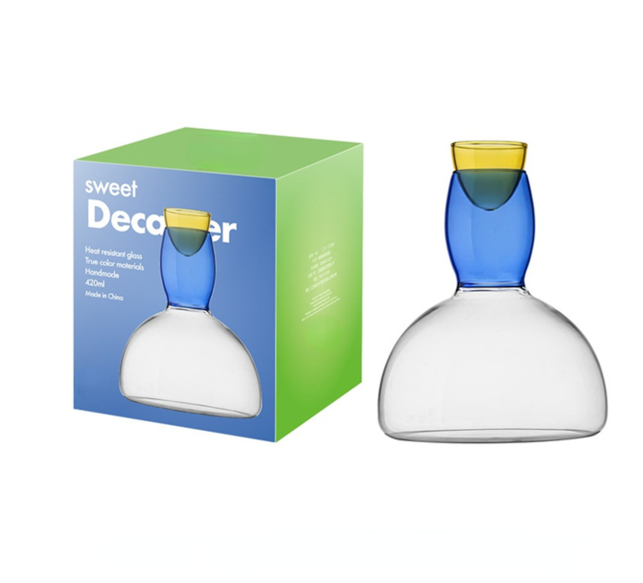 Colored Glass Wine Cup / Decanter: Decanter Pink - Decor Addict, LLC