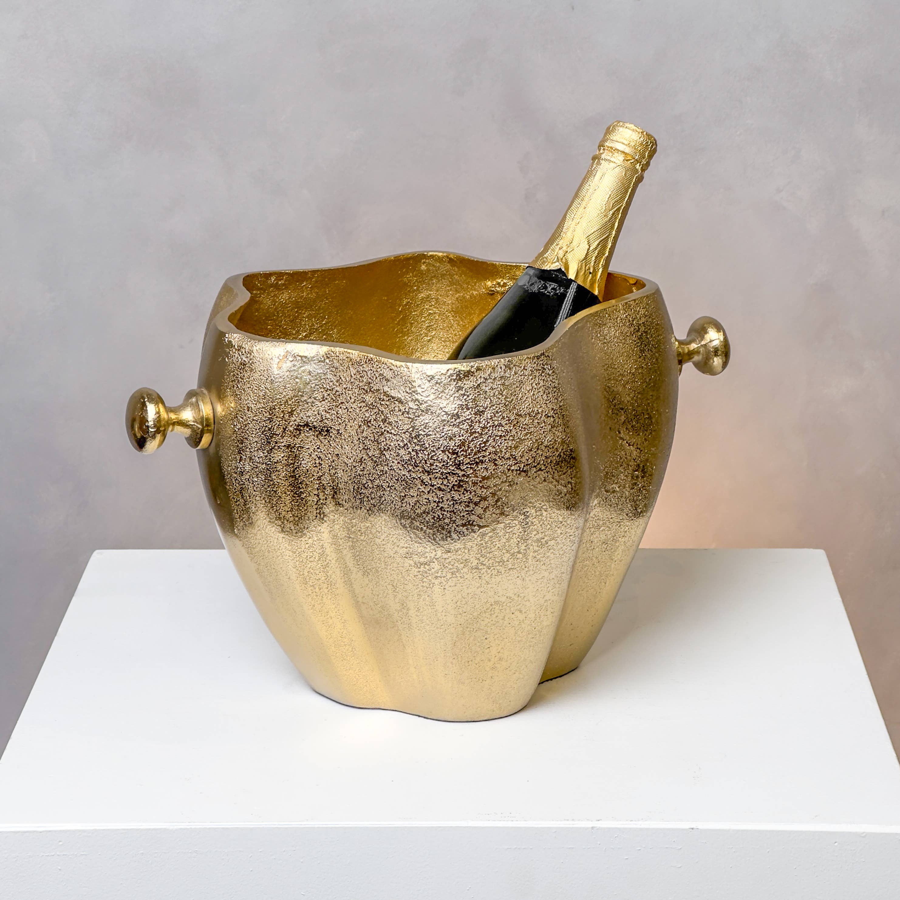 Sculpted Gold Wine Cooler - Decor Addict, LLC