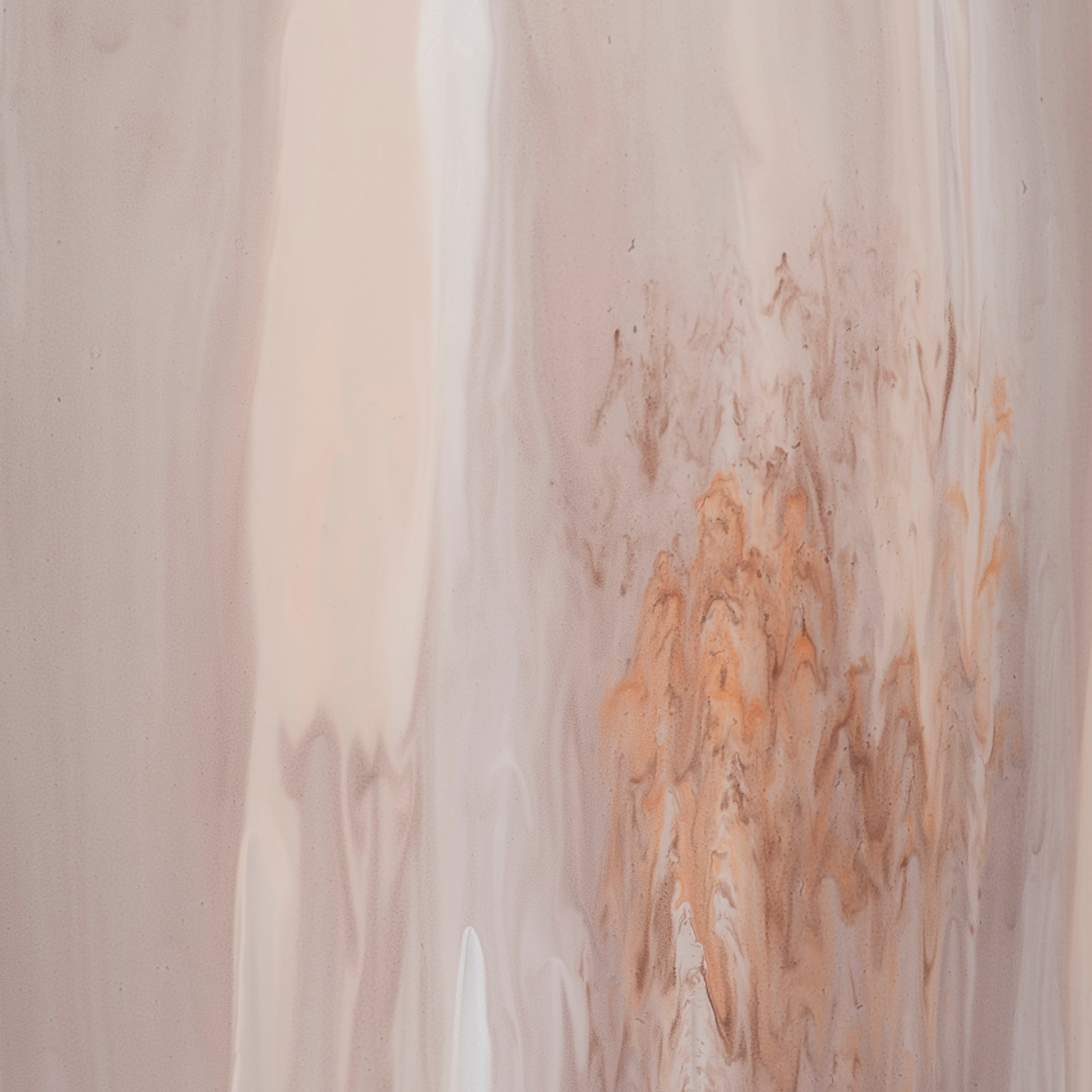 31" Curved Glass Vase Opal Finish, Ivory Multi - Decor Addict, LLC