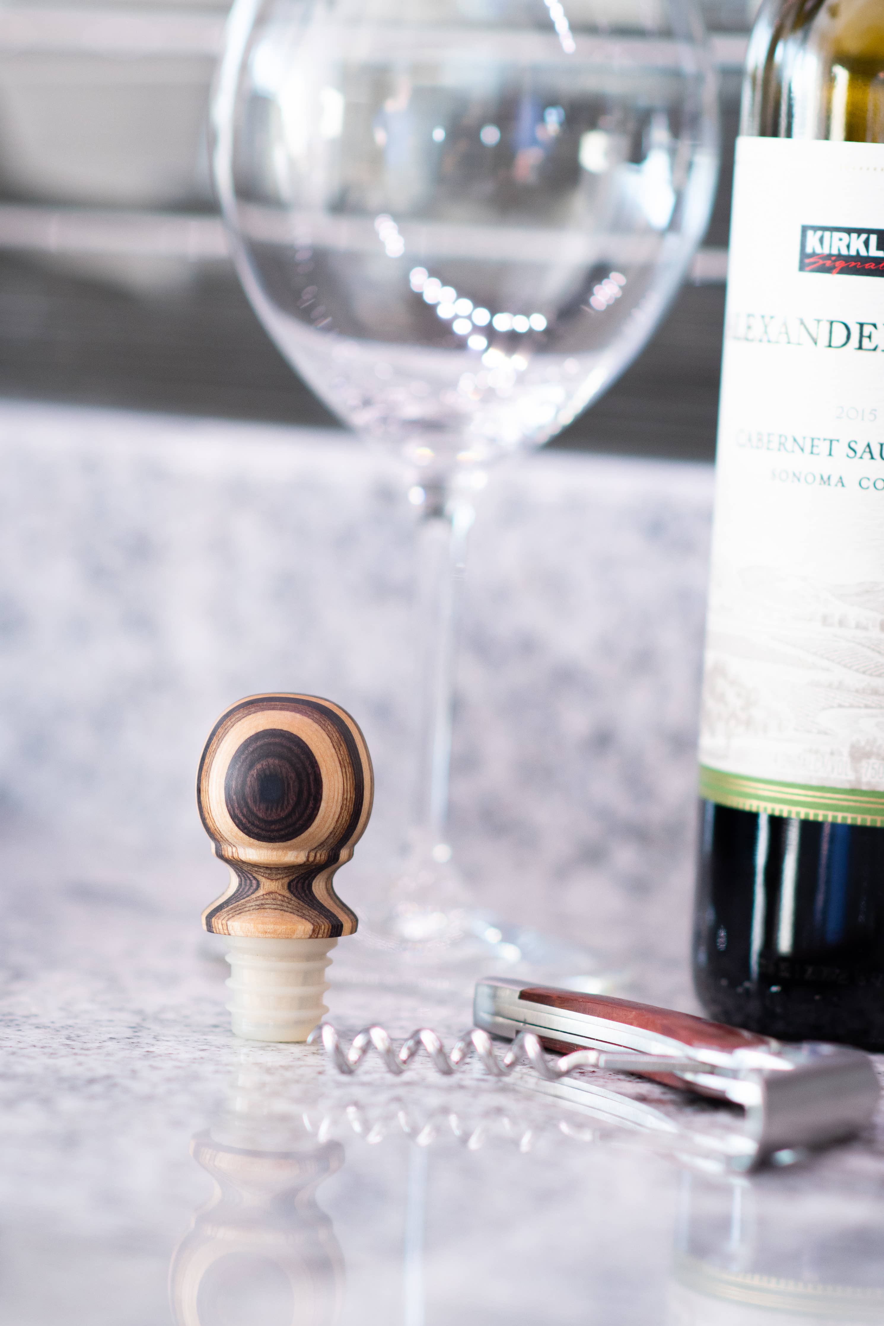 3" Natural Pakka Bottle Stopper - Carded - Decor Addict, LLC