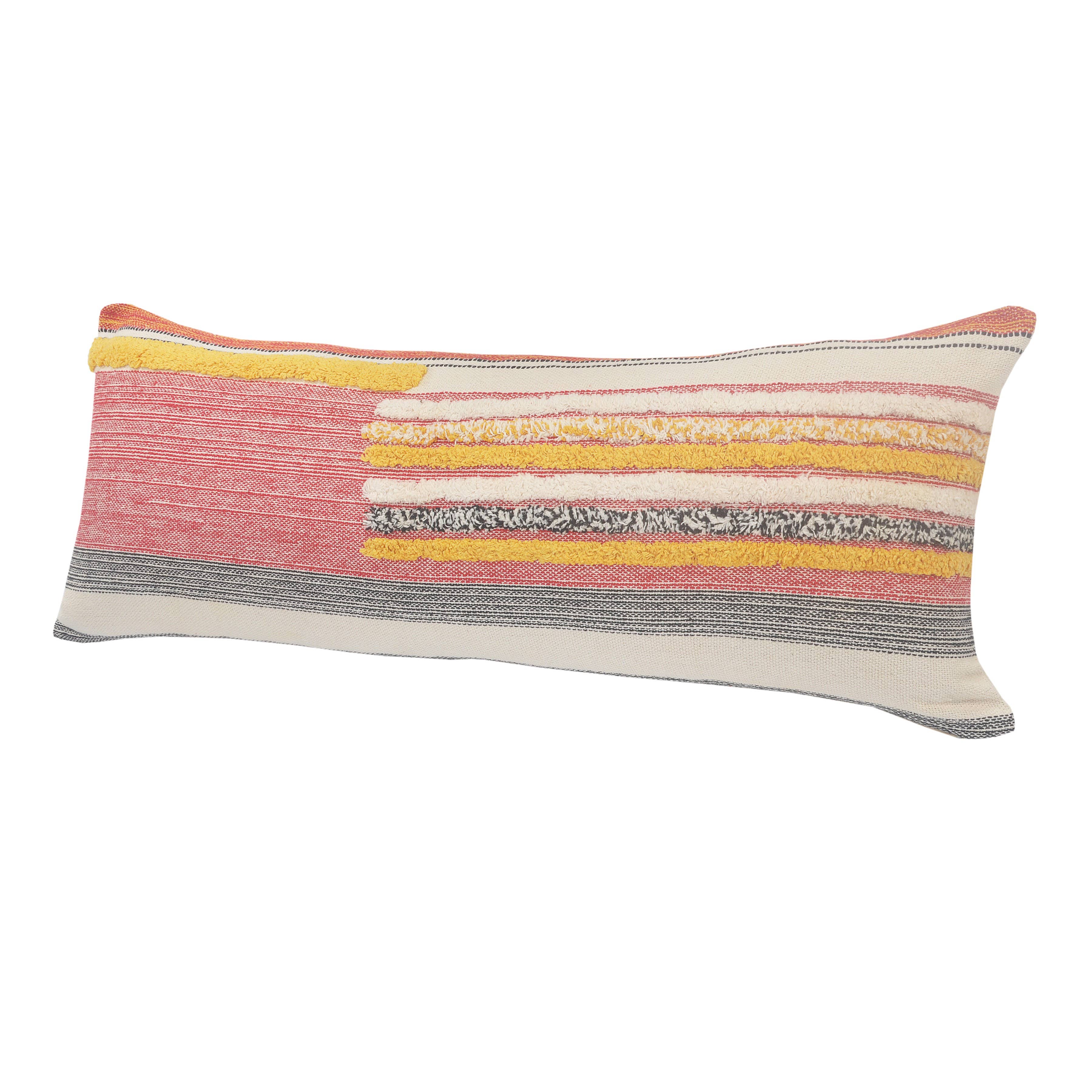 Multi-Lined Throw Pillow: Multi / 14" x 36" / Poly Filled - Decor Addict, LLC