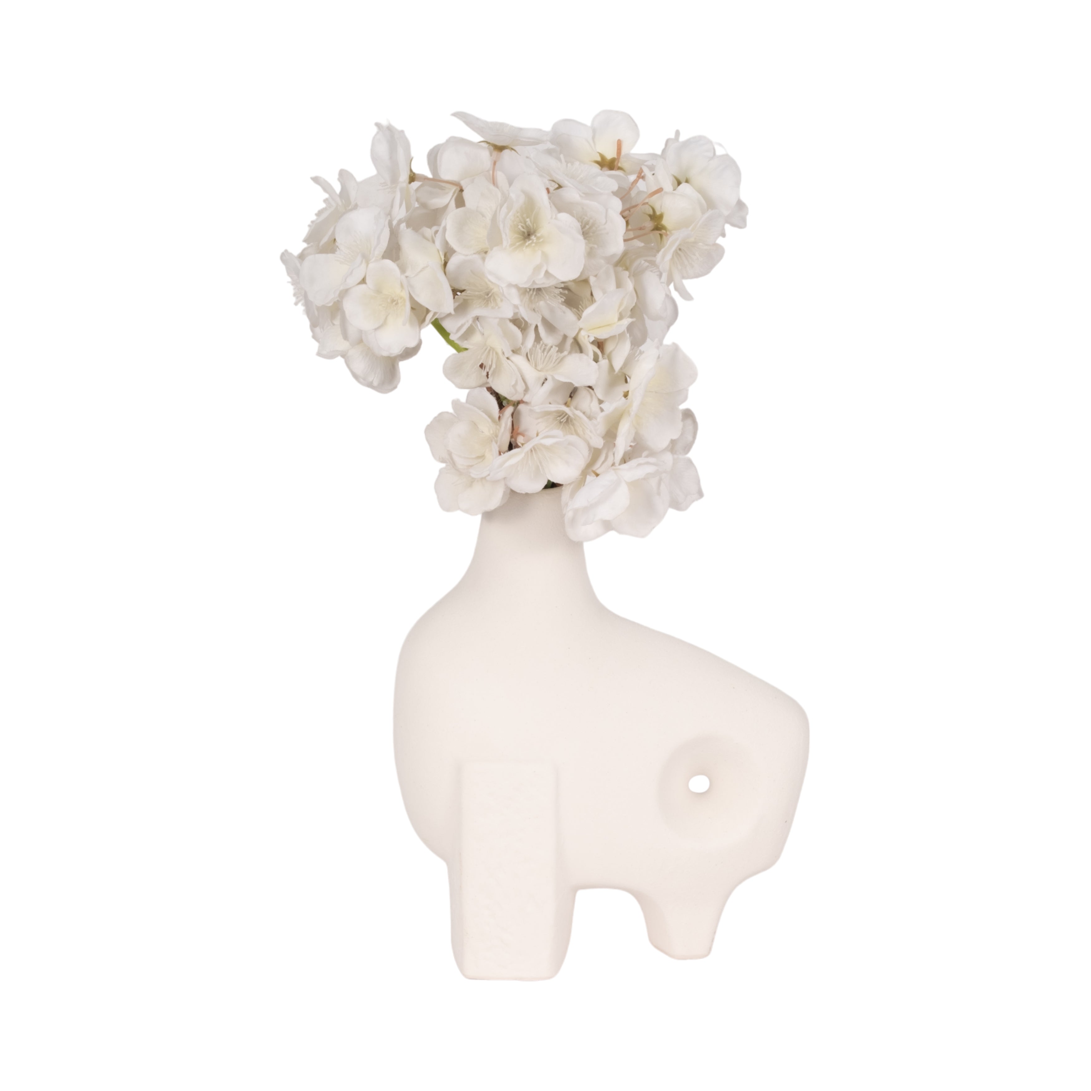 9" Funky Abstract Rough Textured Object, White - Decor Addict, LLC