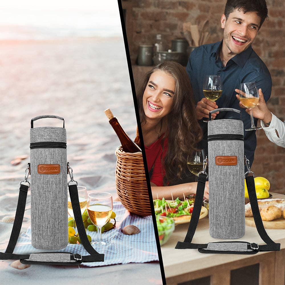 1 Bottle Wine Carrier Bag: Beige / 1 Bottle - Decor Addict, LLC