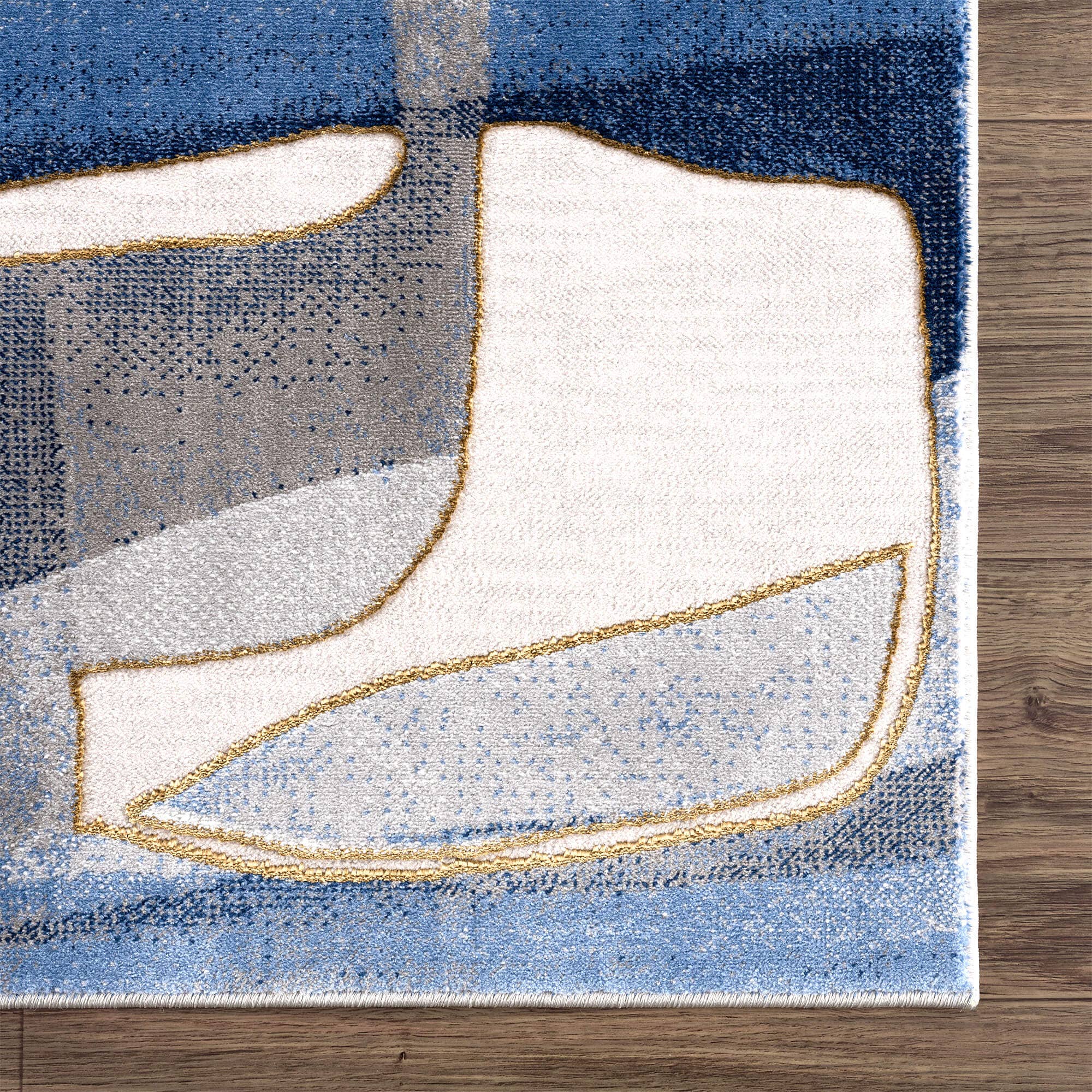 Abani Rugs Regal REG130A Blue Grey Asymmetric Circles Rug: 2' x 3' - Decor Addict, LLC