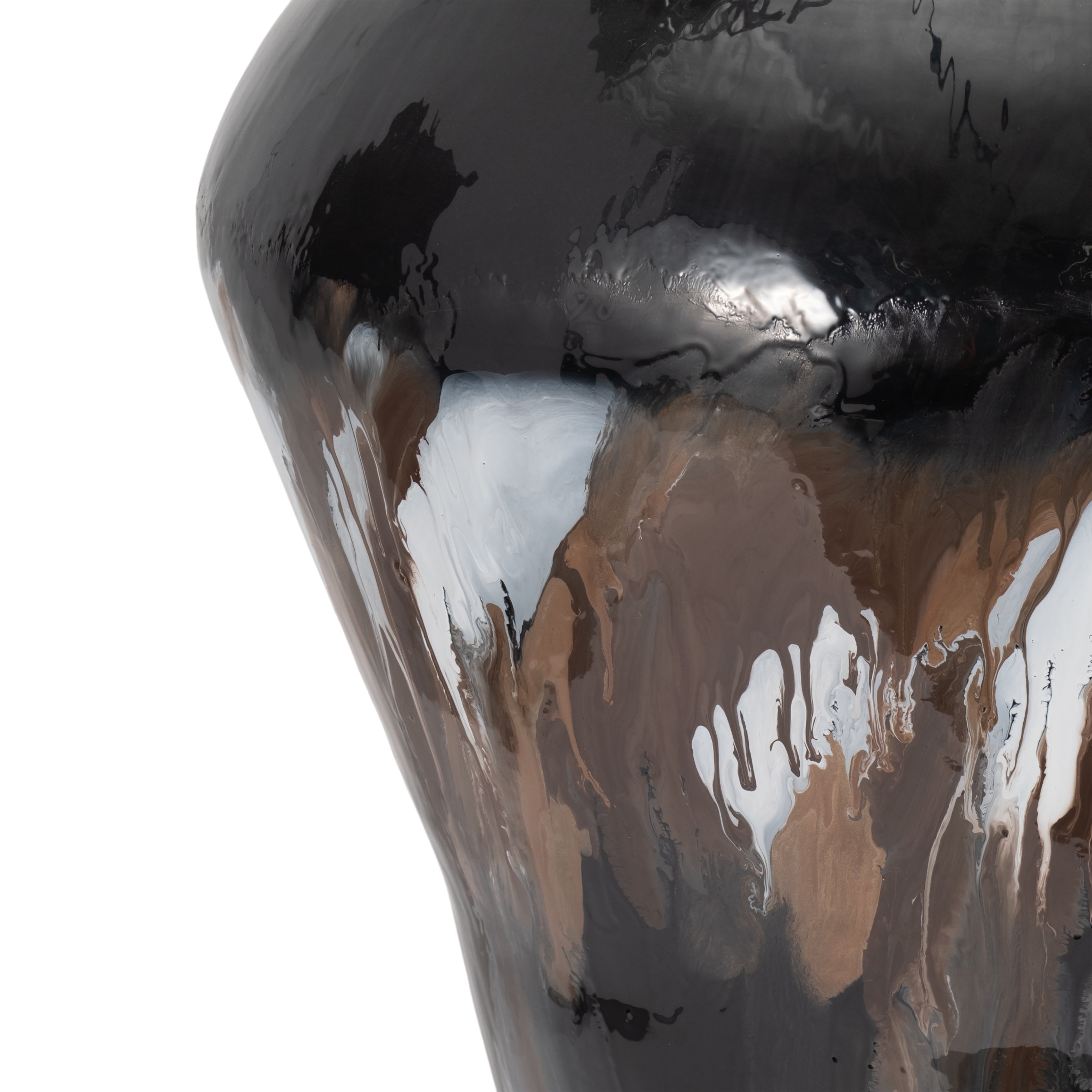 Iron,25"h,oval Stain Vase,black - Decor Addict, LLC