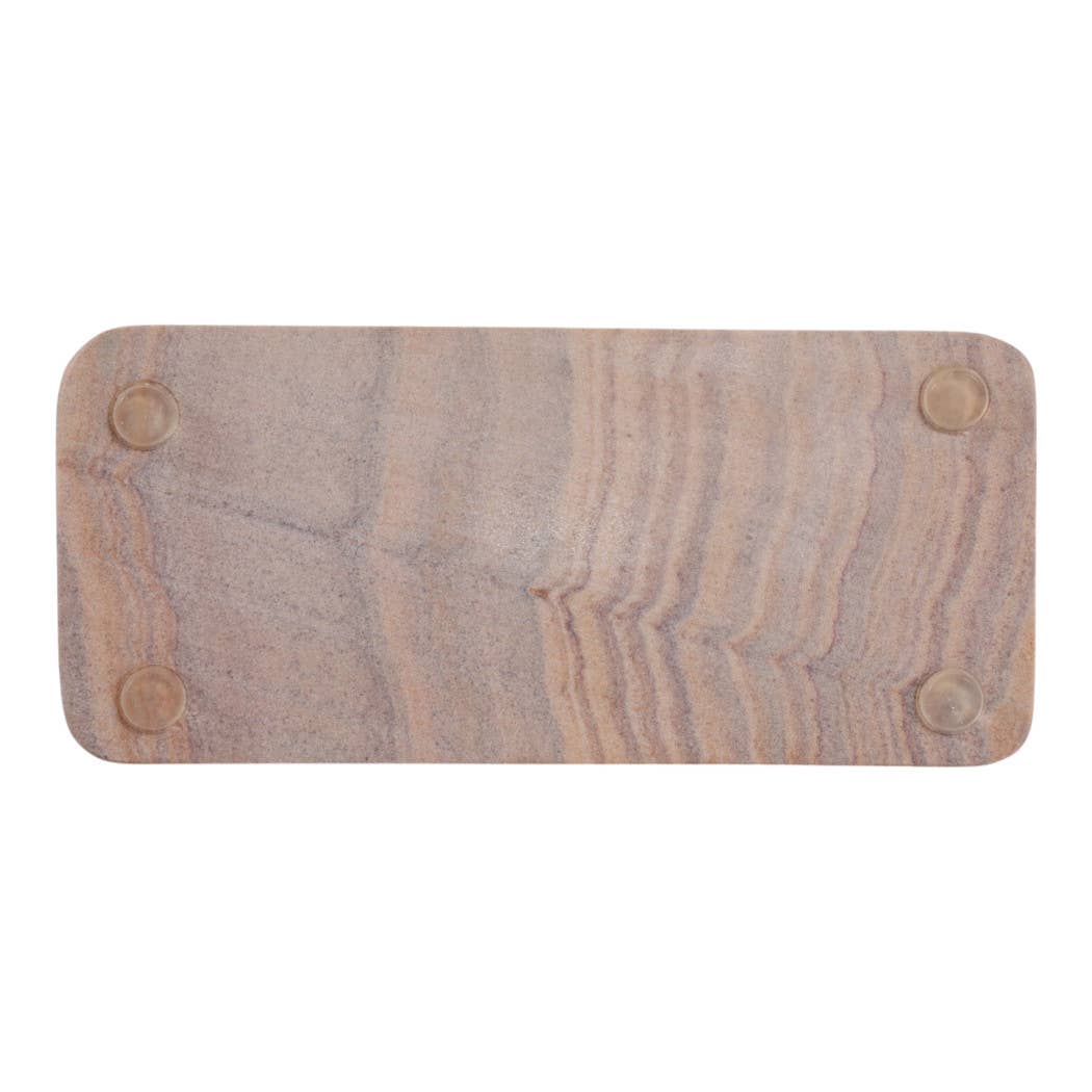 Decorative Sculpture - Tan Sandstone Minimalist, 7 in. - Decor Addict, LLC