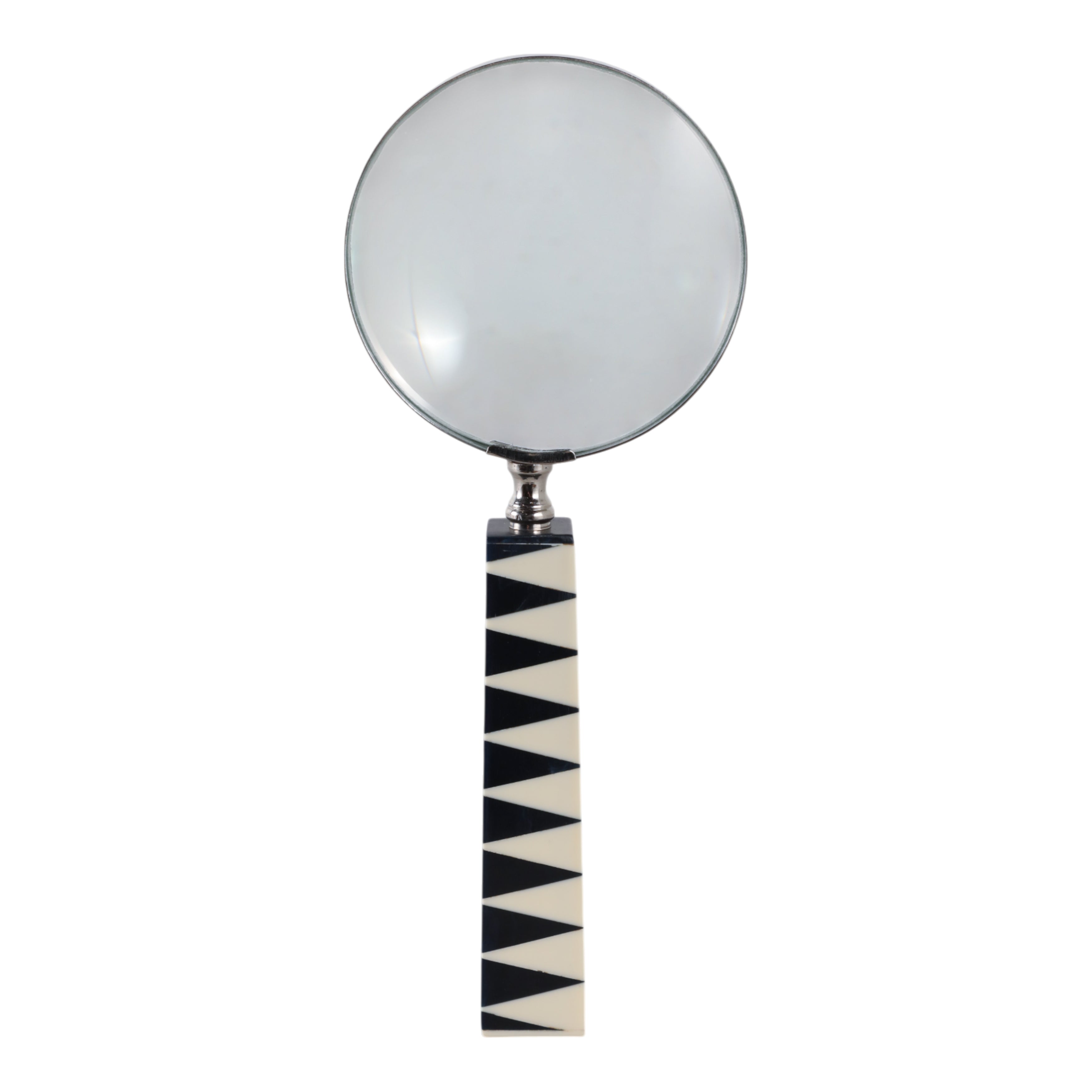 10x4" Sharp Lines Magnifying Glass, Blue/white - Decor Addict, LLC