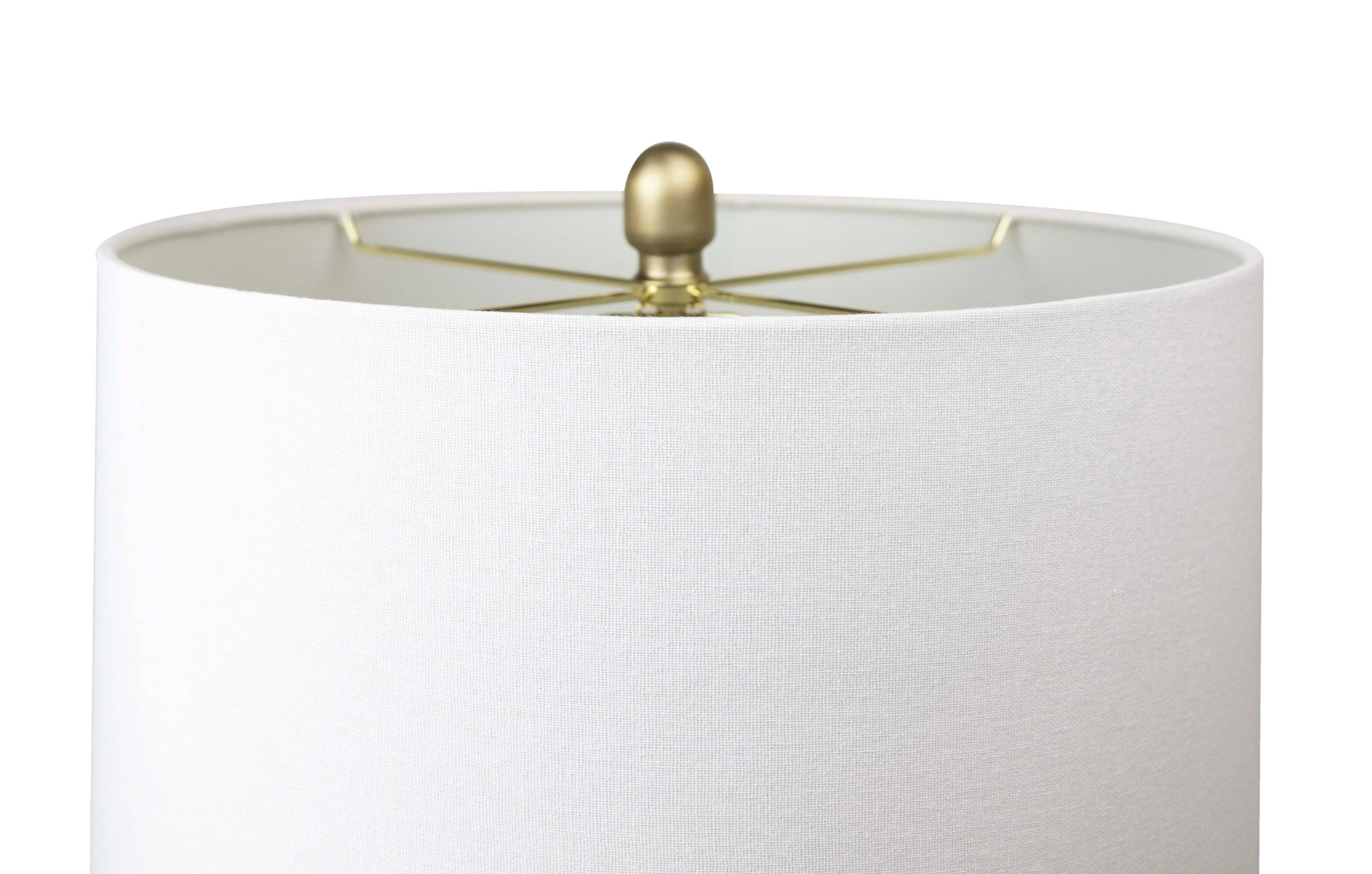 28" Metal Table Lamps ft. Ribbed Body Design (Set of 2): Gold Plated w/ Off-White Shades - Decor Addict, LLC