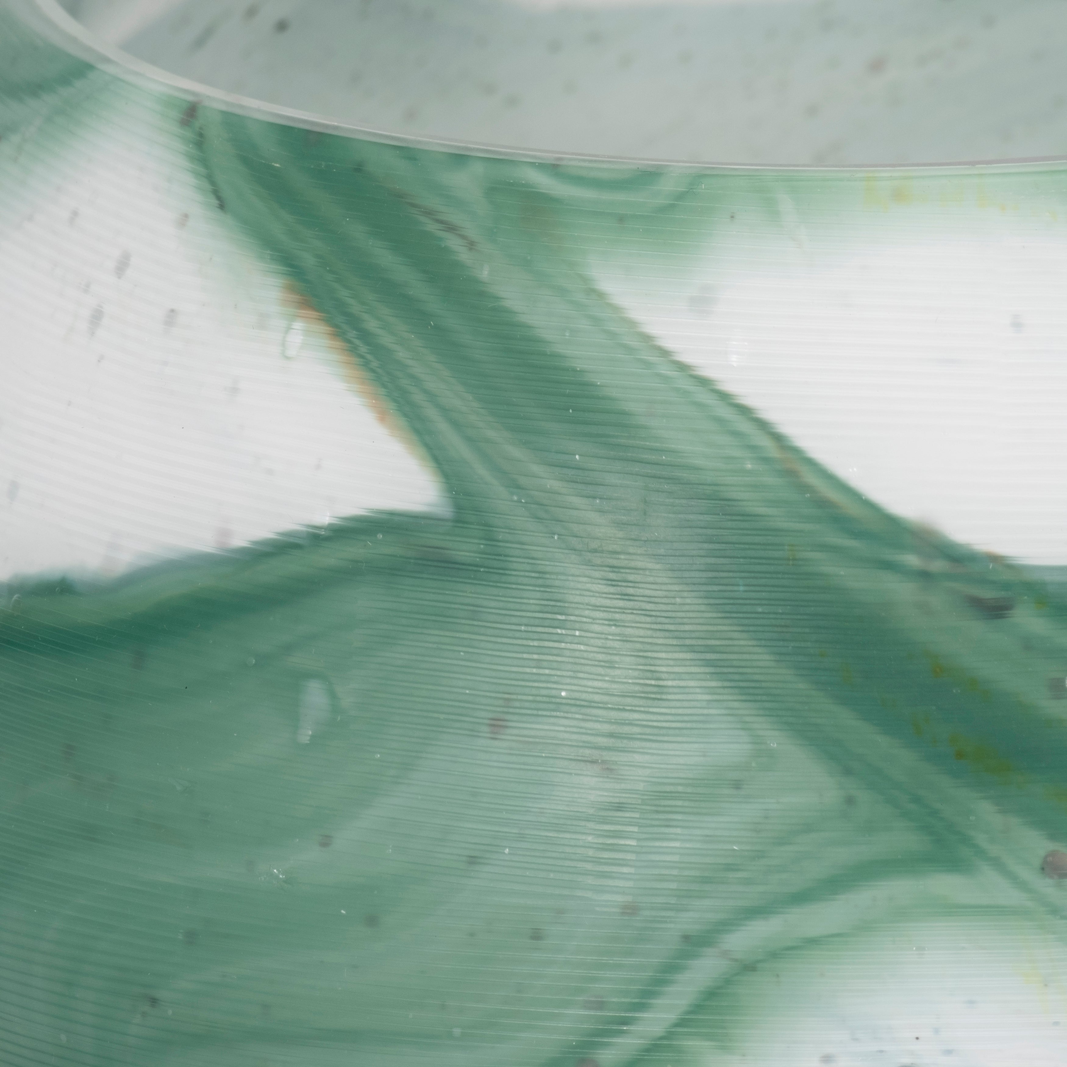 11" Ebb & Flow Bowl, Green/clear - Decor Addict, LLC