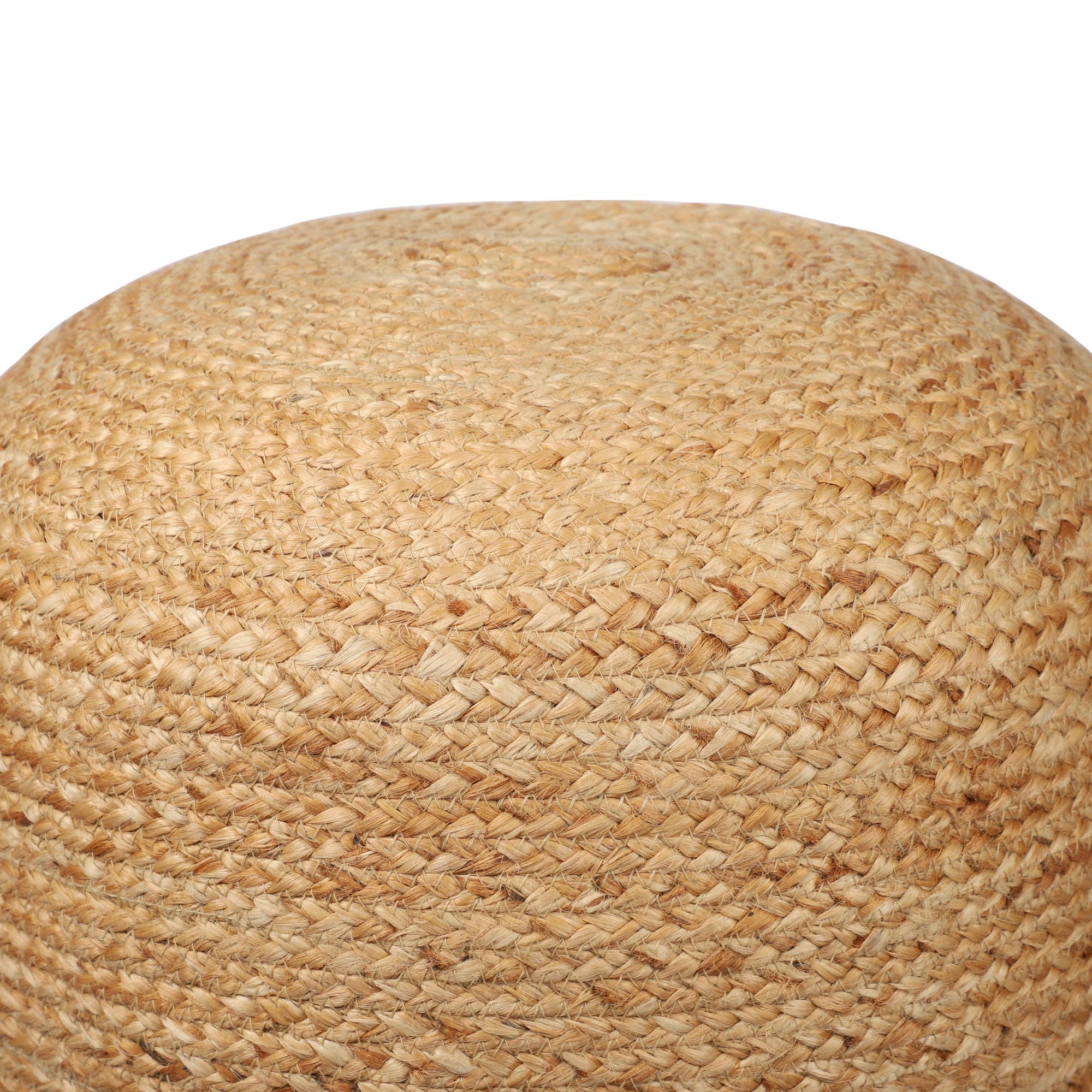 Jute Farmhouse Natural/Gray Hand Woven Cylinder Pouf - Decor Addict, LLC